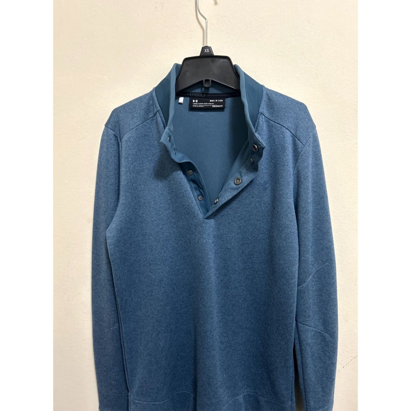 Under Armour Under Armour Coldgear Golf Mens Shirt S Henley Pullover Blue sweatshirt polo pullover with snap logo Embroidered Size US S / EU 44-46 / 1 - 7 Thumbnail