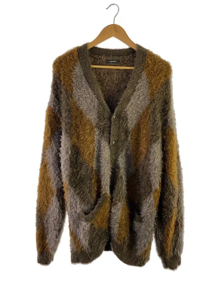 Number (N)ine Grunge Argyle Faux Fur Knit Cardigan Size US XL / EU 56 / 4 - 1 Thumbnail