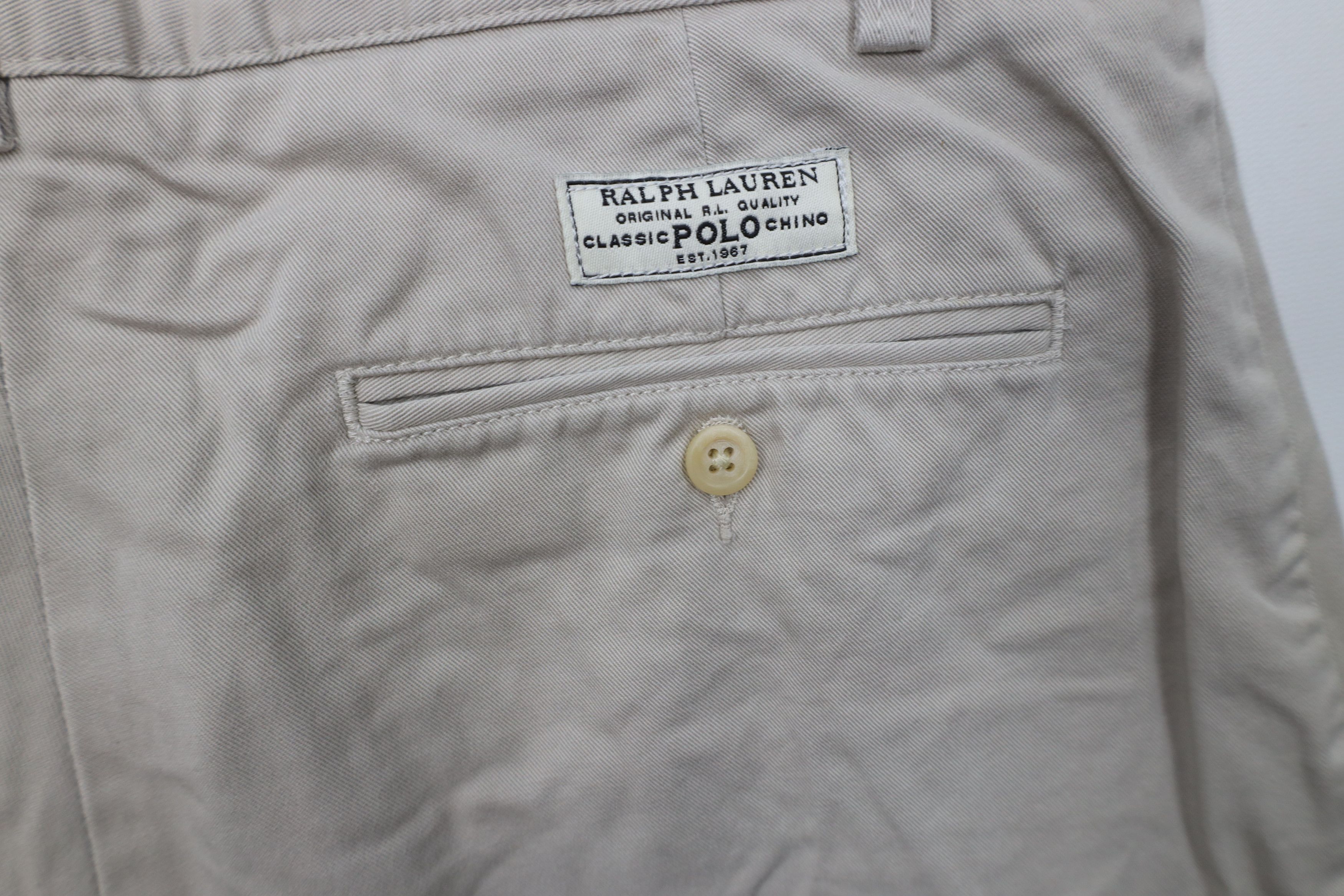 Ralph Lauren Vintage 90s Ralph Lauren Cotton Golf Chino Shorts Beige Size US 32 / EU 48 - 14 Thumbnail