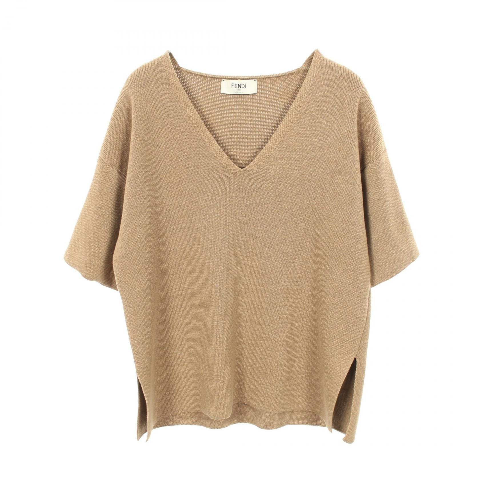 Fendi Fendi Fendi Silk Cotton Knit Top Textile Tops FZD45AUIO DUTY FREE for USA Size ONE SIZE - 1 Thumbnail