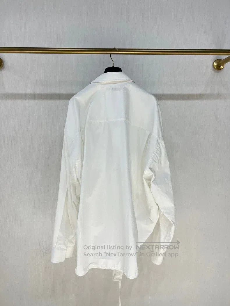 Balenciaga Balenciaga White Shirt, Asymmetrical Style Size XXS / US 00 / IT 34 - 2 Thumbnail