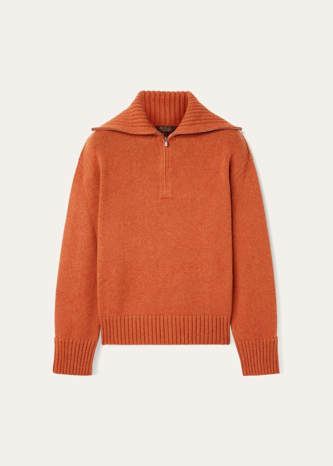 Loro Piana o1srvl11e0824 Parksville 23 Half Zip Sweater in Orange Size XXL / US 16-18 / IT 52-54 - 1 Thumbnail
