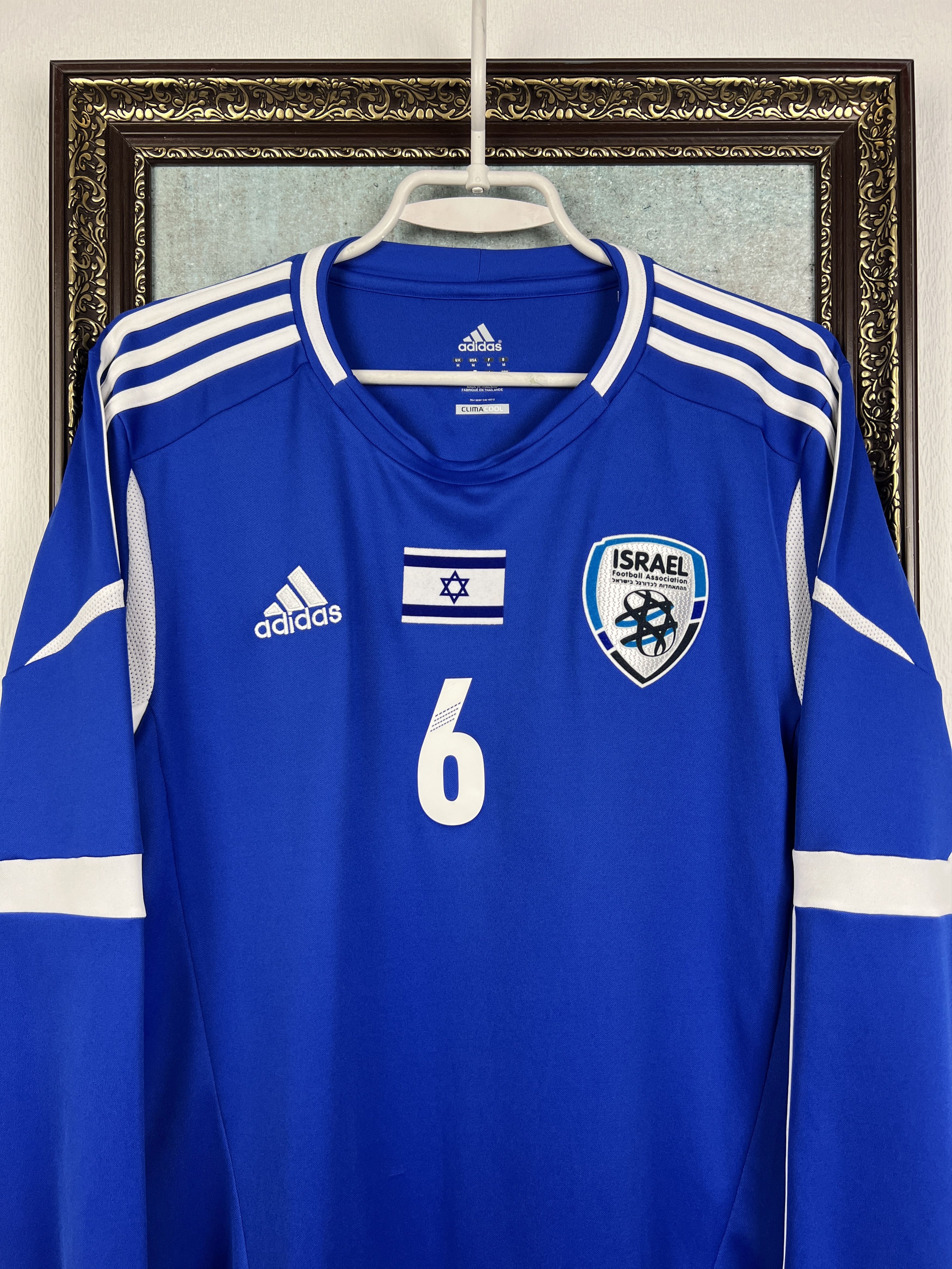 Adidas Israel football shirt Long Sleeve Player #6 Natkho Jersey Size US M / EU 48-50 / 2 - 2 Thumbnail