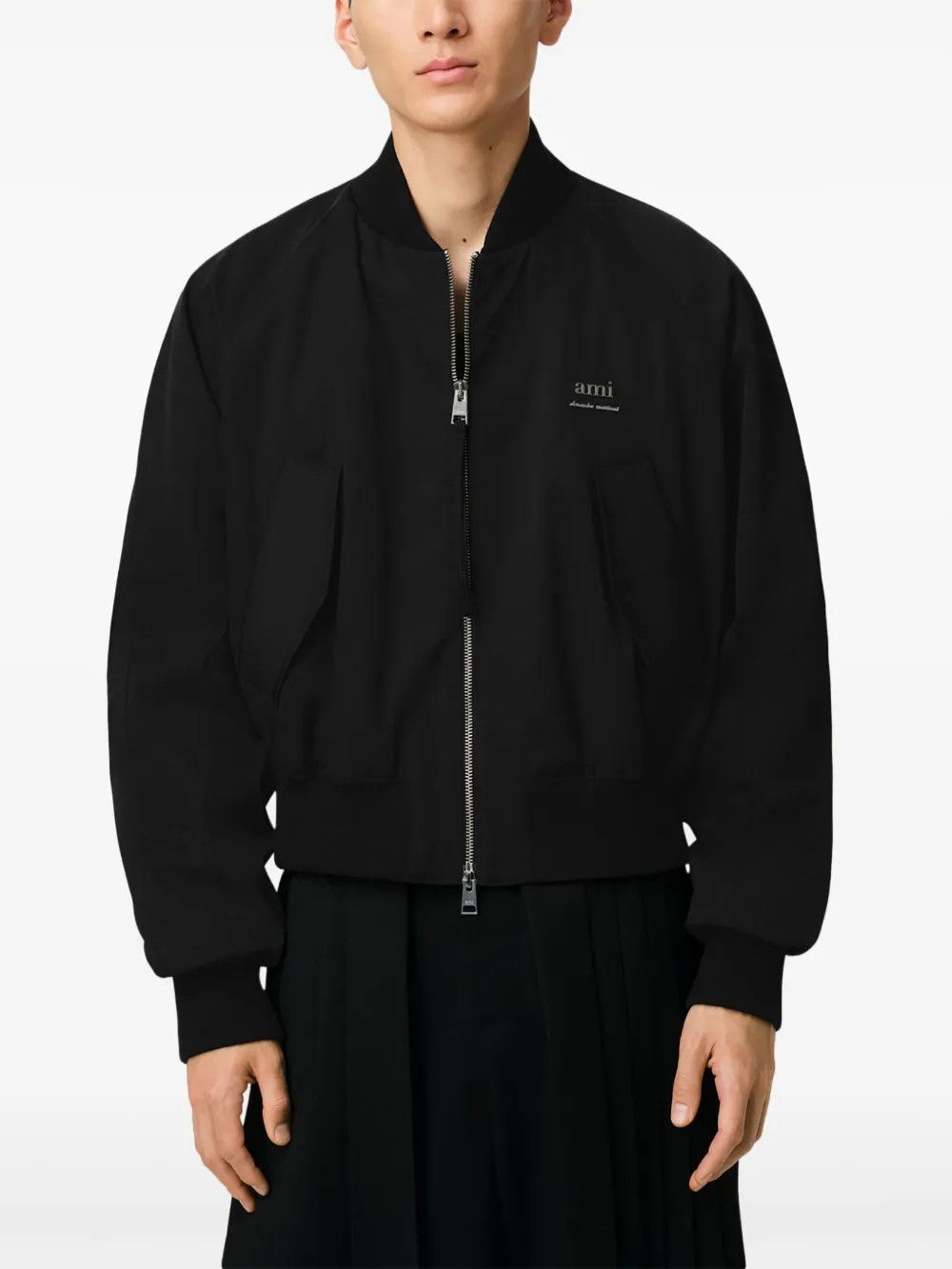 AMI AMI Paris Black Twill Bomber Jacket Size US M / EU 48-50 / 2 - 1 Thumbnail