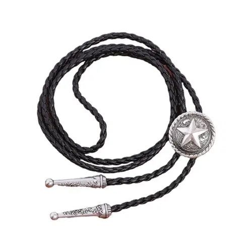 VIBE Vintage Star Leather Rope Bolo Tie Size ONE SIZE - 4 Thumbnail