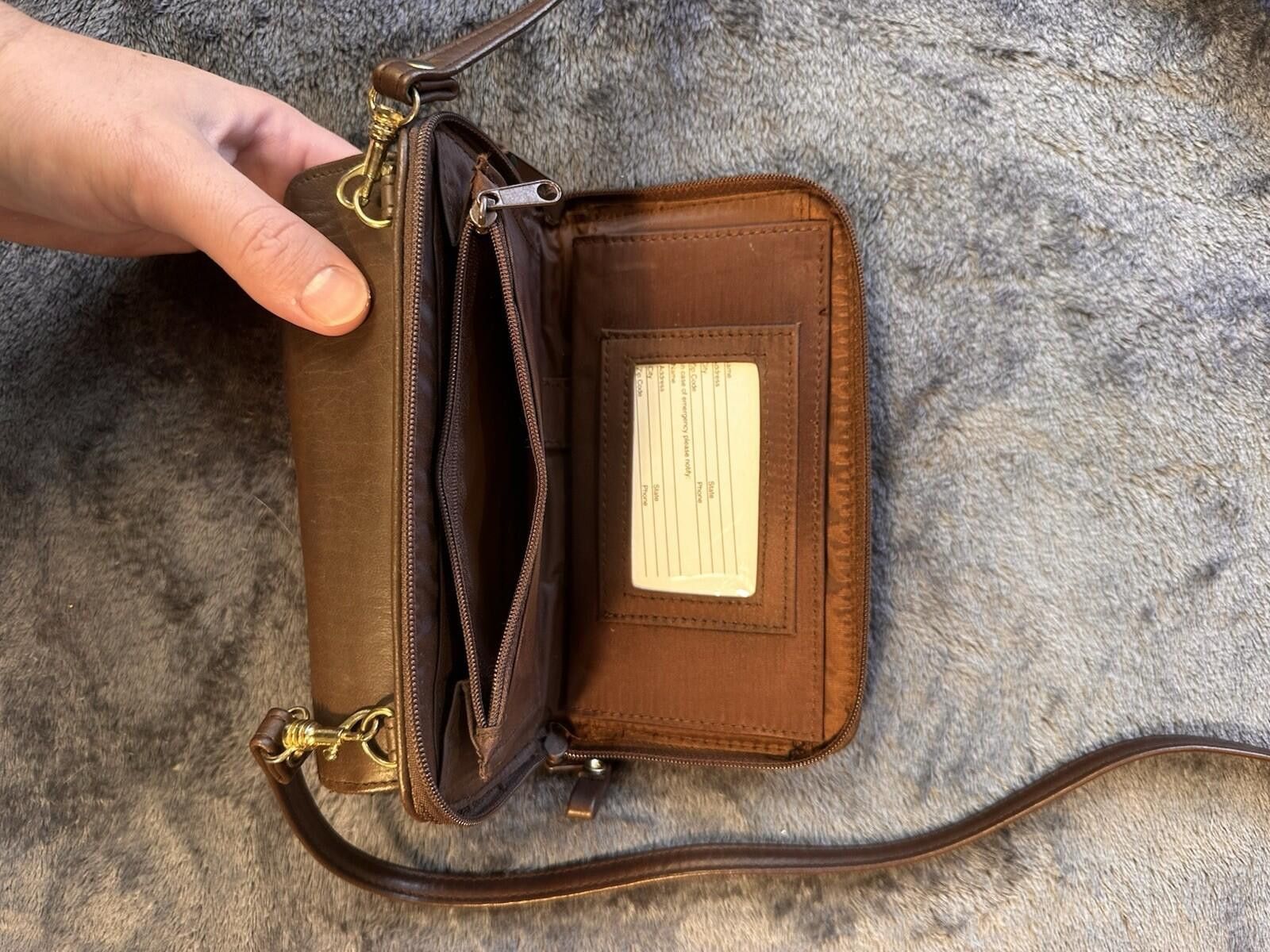 Other VTG Dolce Vita Moda Brown Leather Clutch Glasses Case Size ONE SIZE - 4 Thumbnail