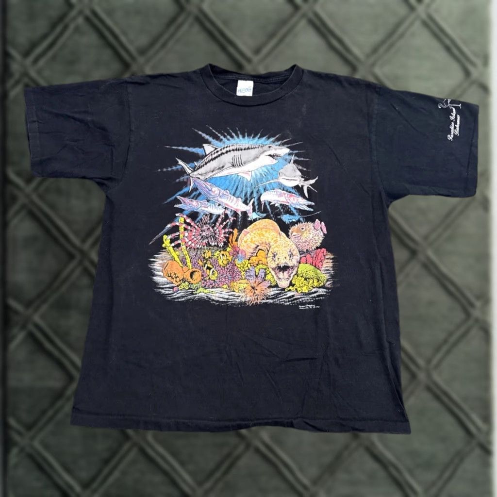 Barracuda VINTAGE 1992 Ocean Fish Shark Barracuda Eel Pufferfish Black Nature T-Shirt XL Mens Size US XL / EU 56 / 4 - 1 Thumbnail