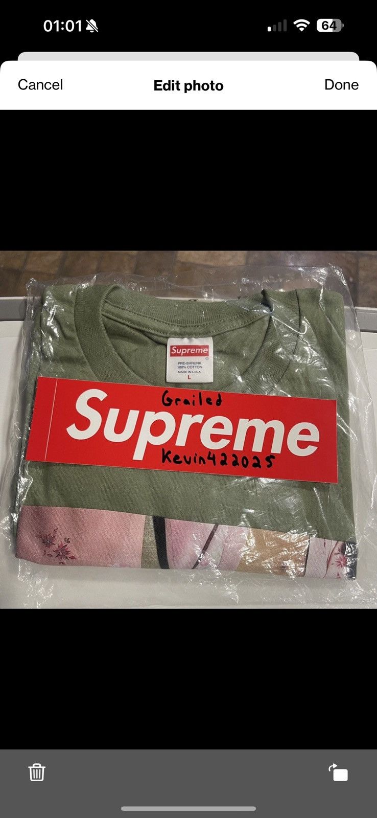Supreme Supreme Model Tee ‘Light Olive’ Size US L / EU 52-54 / 3 - 4 Thumbnail