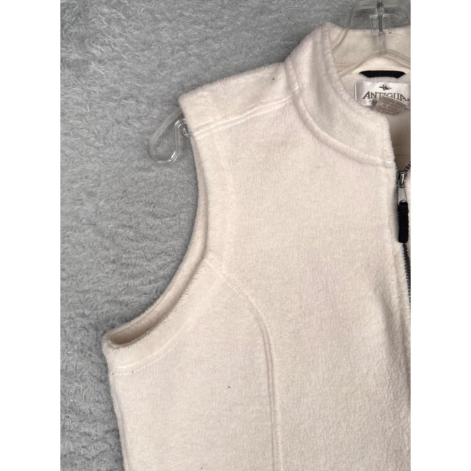 Logo 7 Antigua Vest Womens Medium White Fleece Full Zip Sleeveless Golf Logo Outdoor Size M / US 6-8 / IT 42-44 - 5 Thumbnail