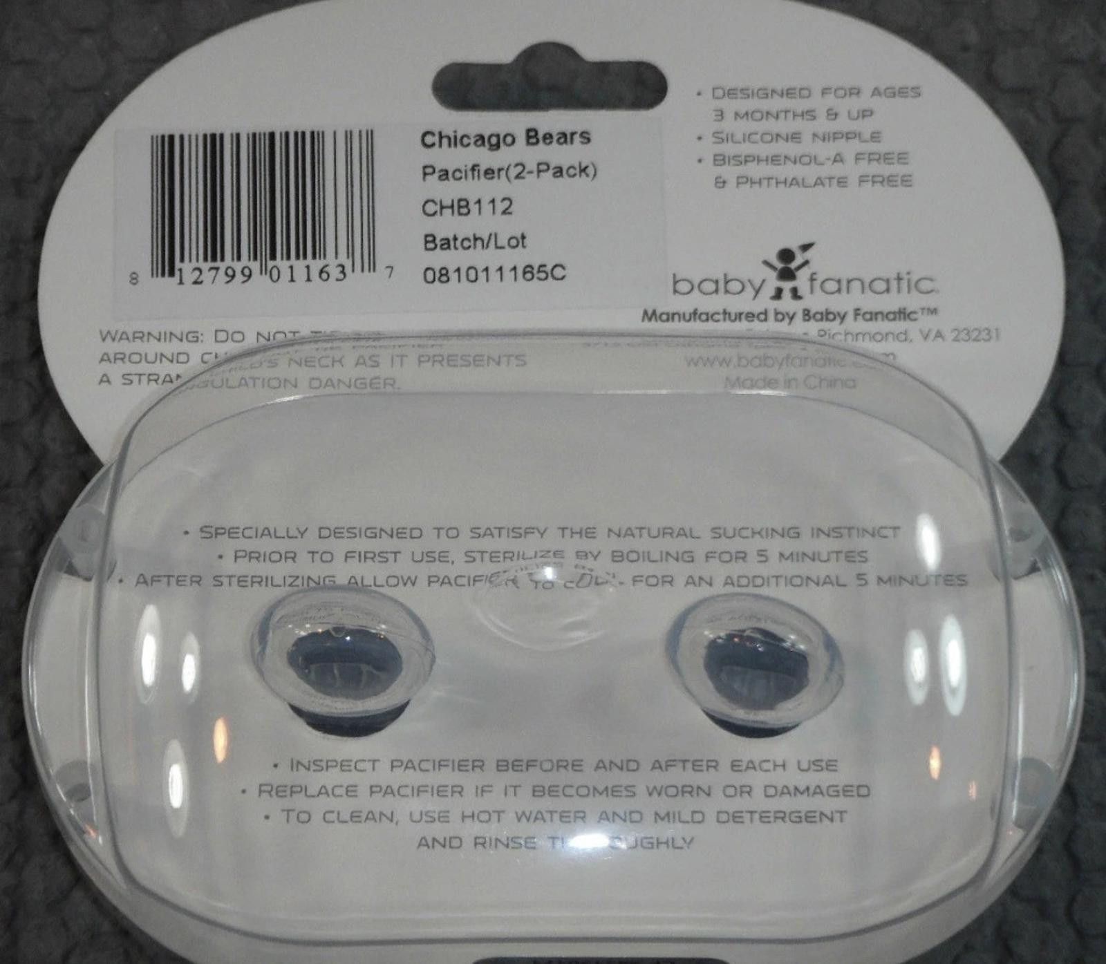 Other NFL Chicago Bears Pacifier set of 2 Solid Color w/Case Size ONE SIZE - 2 Thumbnail