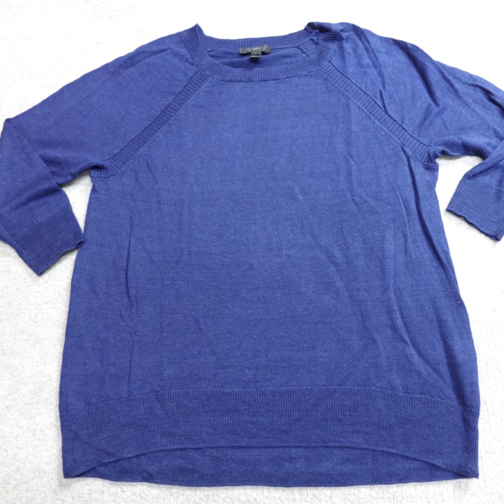 J.Crew VINTAGE J.Crew Sweater Raglan Sleeve Solid 100% Linen Crew Neck Small Blue Womens Pullover Short Description: Flaw Free Shoes Next Business Day Size S / US 4 / IT 40 - 2 Thumbnail