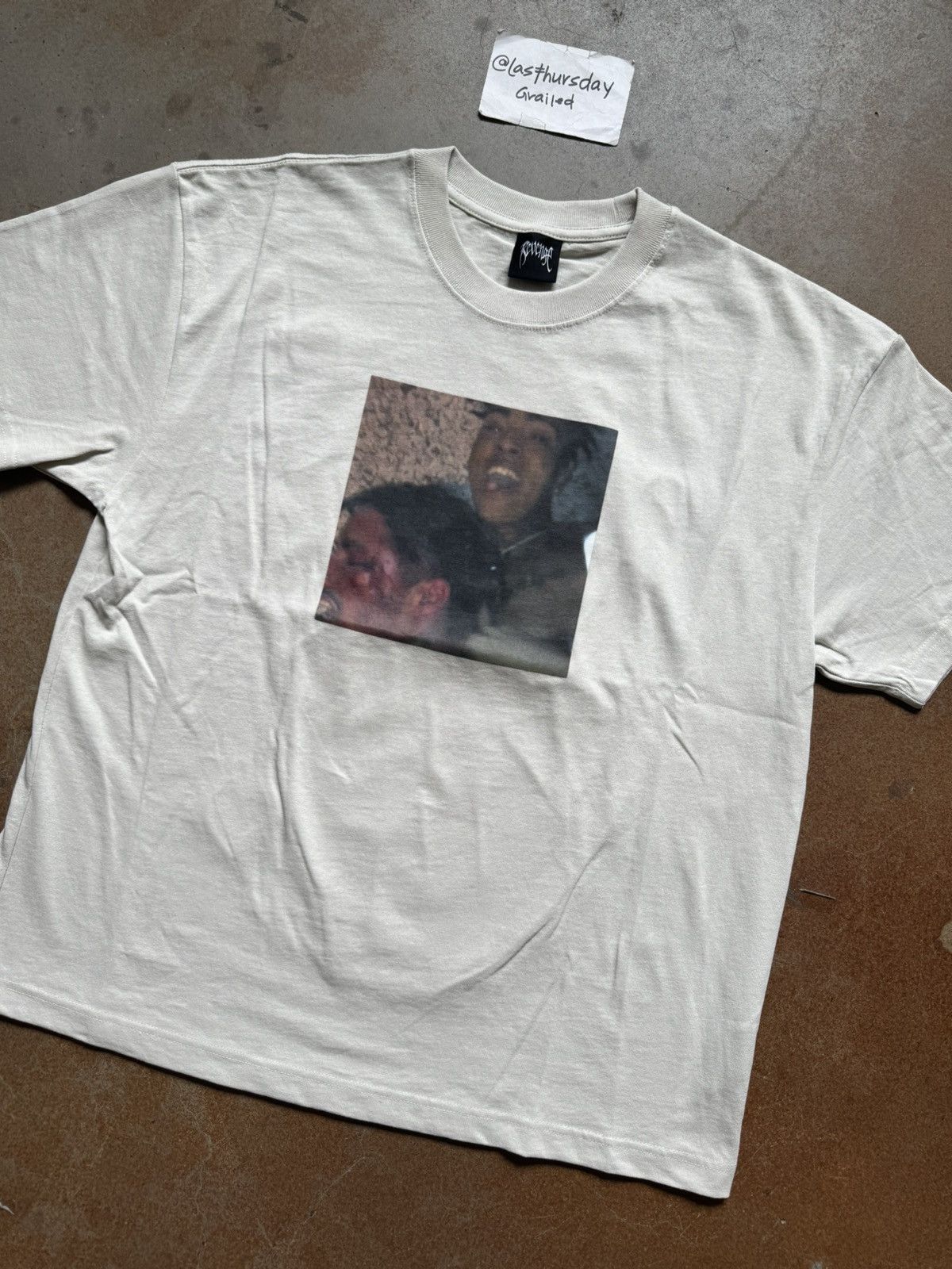 image of Revenge Xxxtentacion Bratz Tee Cement Small in Beige, Men's