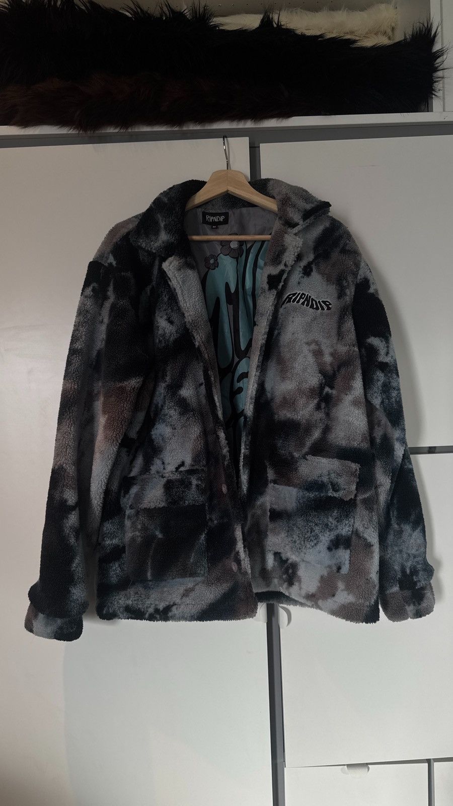 RIPNDIP Ripndip Warped Tie Dye Sherpa Jacket Size US M / EU 48-50 / 2 - 2 Thumbnail