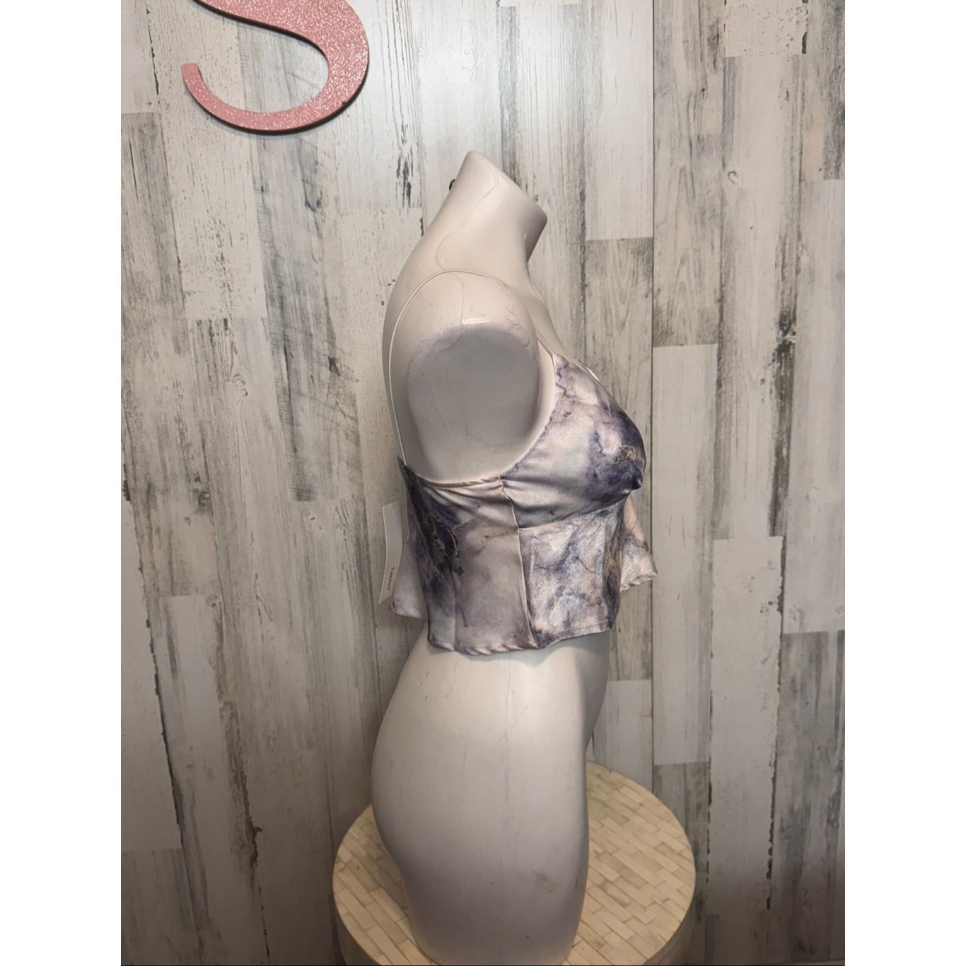 Other Timing Marble Print Satin Cami Crop Top Size Small Size S / US 4 / IT 40 - 7 Thumbnail