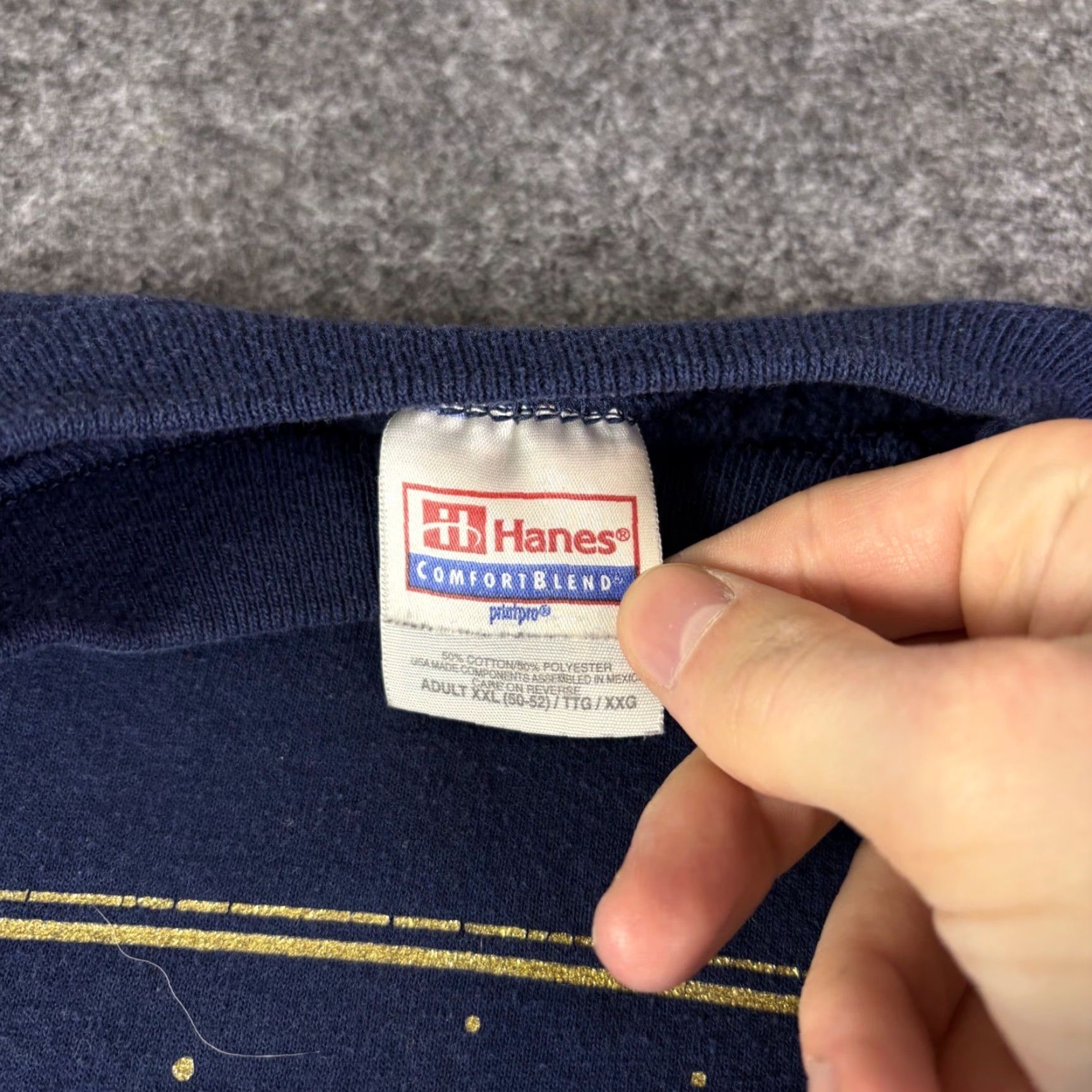 Hanes VINTAGE Hanes ComfortBlend Navy Blue Wise Men Seek Him Christmas Sweatshirt Adult XXL Size US XXL / EU 58 / 5 - 3 Thumbnail