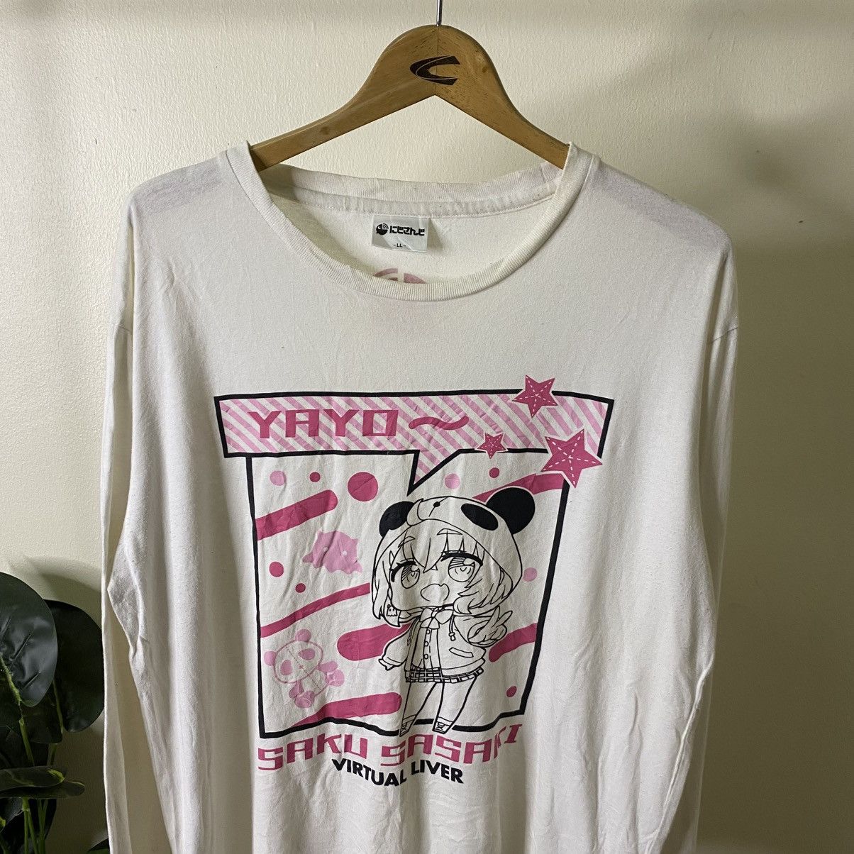 Japanese Brand Saku Sasaki Virtual Liver Hentai Waifu Anime LS T Shirt Size US L / EU 52-54 / 3 - 2 Thumbnail