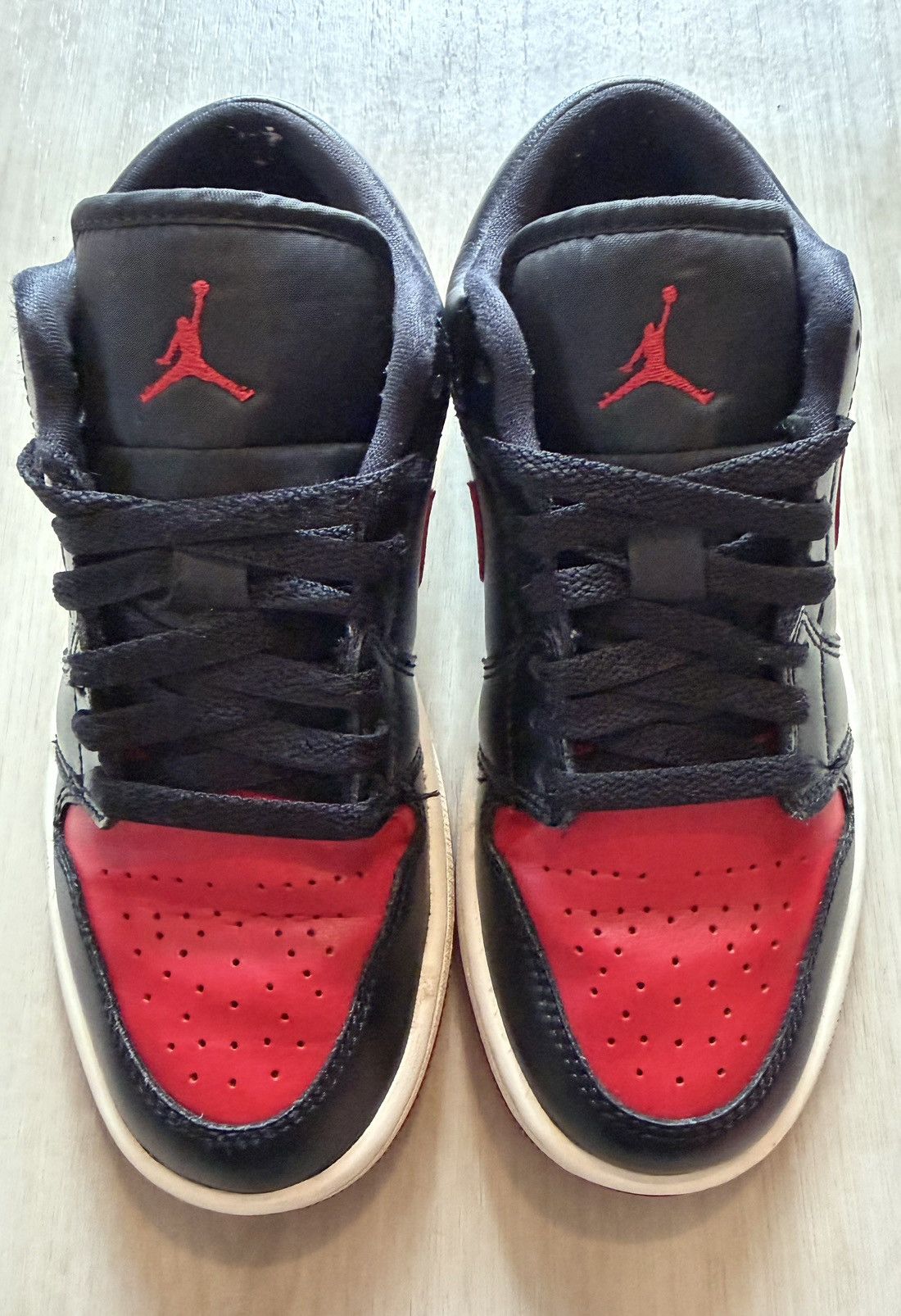 Jordan Brand Women's Nike Air Jordan 1 Retro Low Bred Black Gym Red sz 5 Size US 5 / IT 35 - 7 Thumbnail