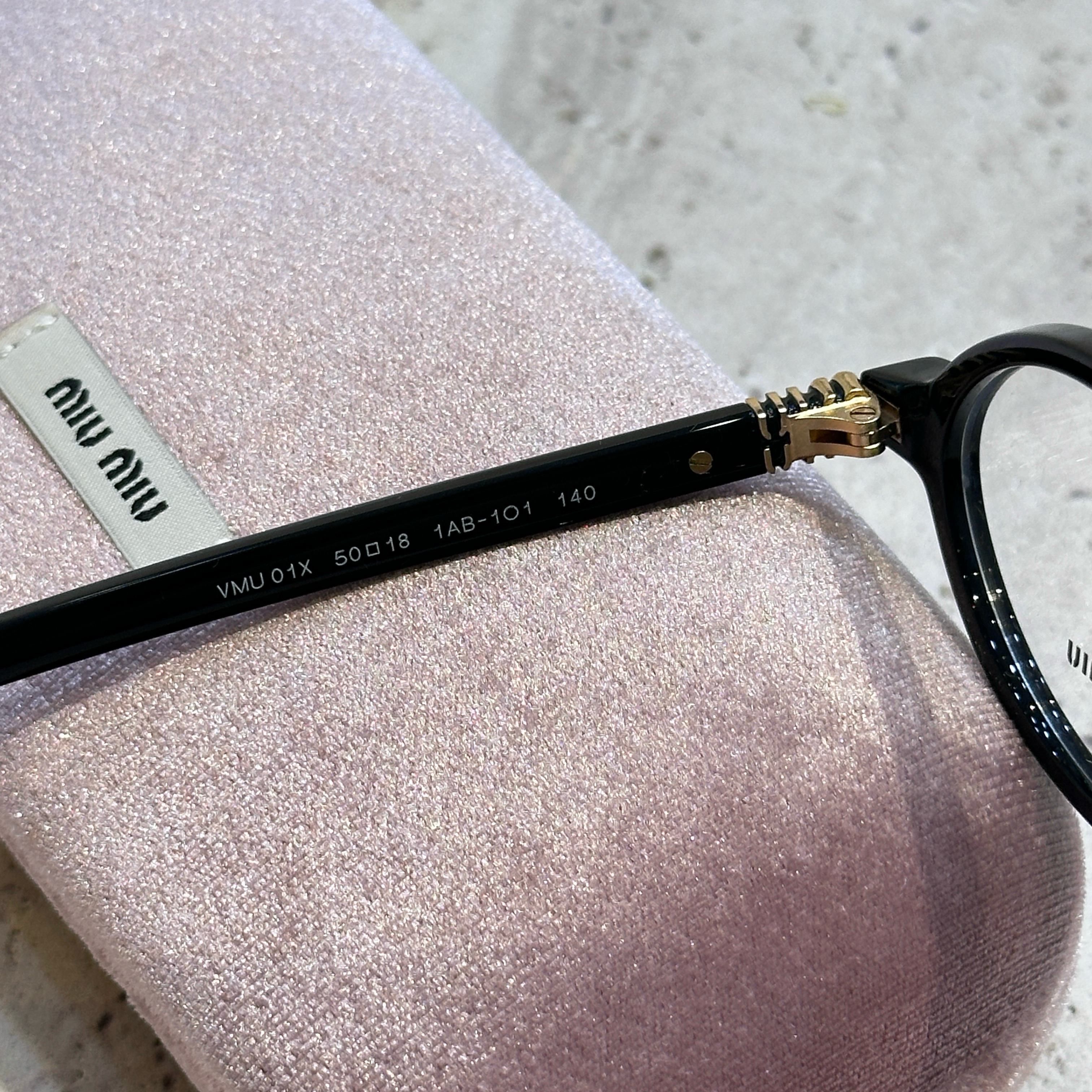 Miu Miu MIU MIU MU 01XV 1AB101 Eyewear BLACK Size ONE SIZE - 3 Thumbnail
