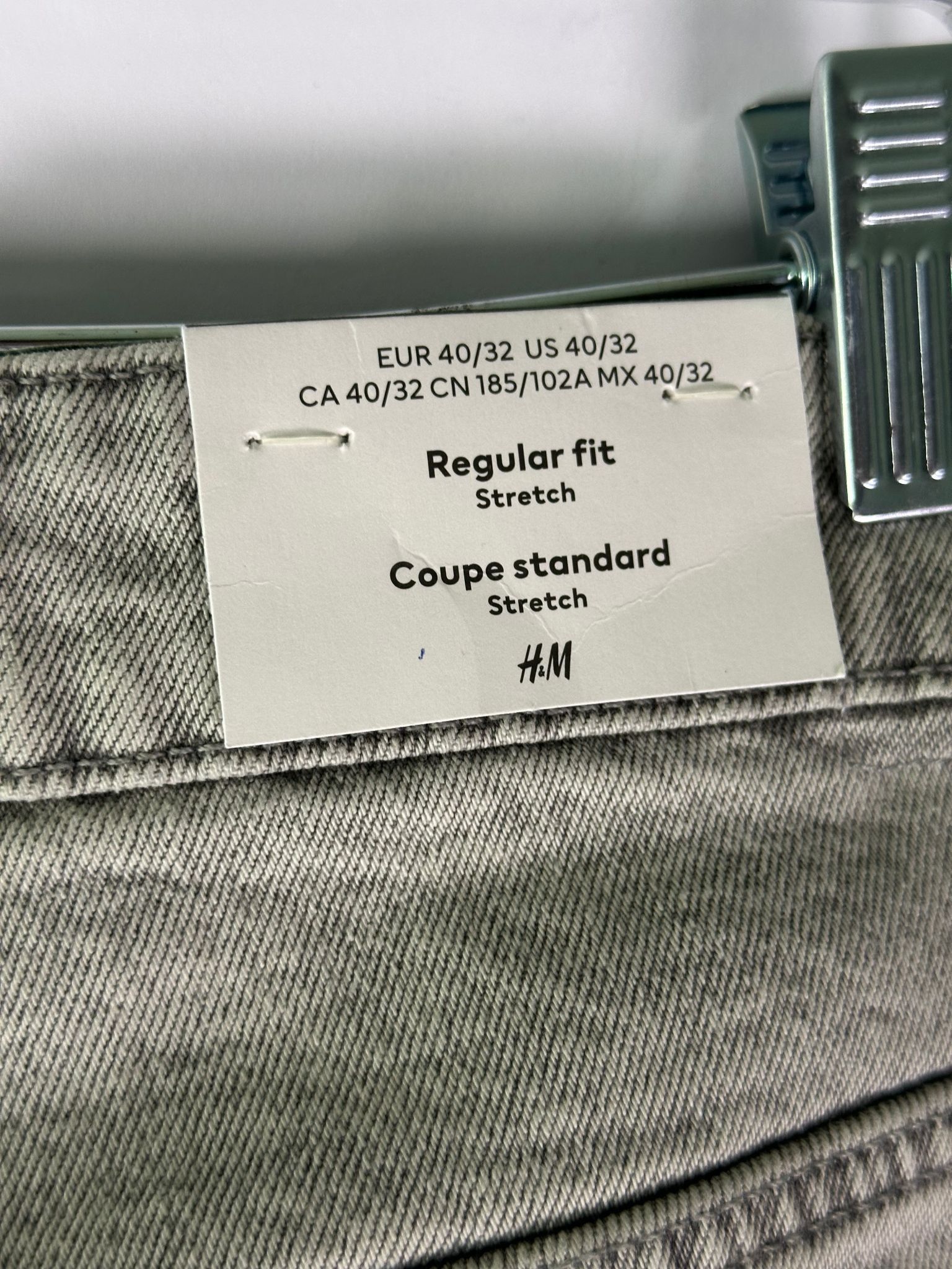 H&M H&M Jeans Mens 40 Regular Fit Stretch Light Gray Straight Size US 40 / EU 56 - 5 Thumbnail