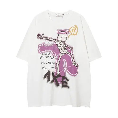 Japanese Brand Skull cartoon print loose casual T-shirt Size US L / EU 52-54 / 3 - 1 Thumbnail