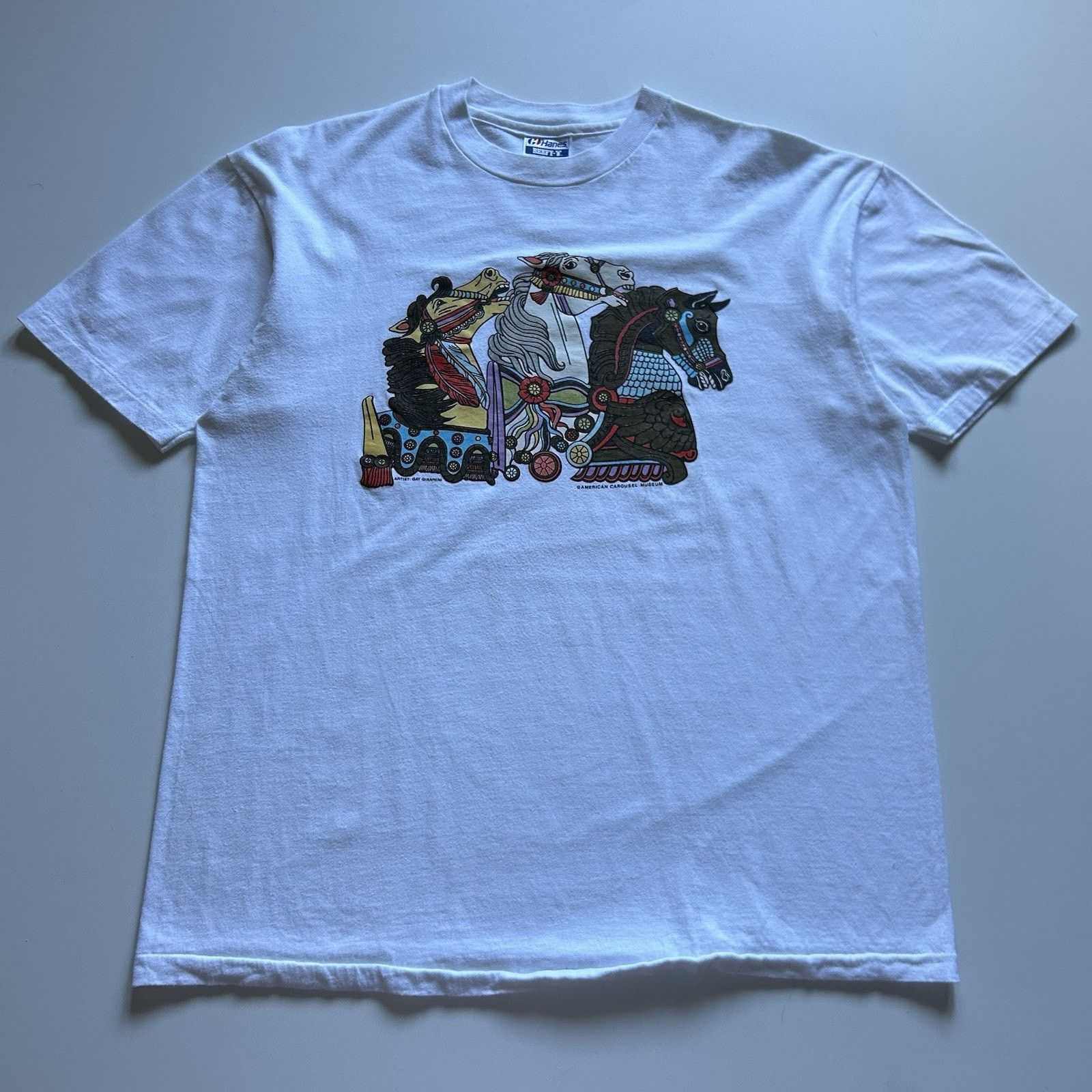 Hanes Vintage 90s American Carousel Museum T-Shirt XL Hanes Beefy Size US XL / EU 56 / 4 - 1 Thumbnail