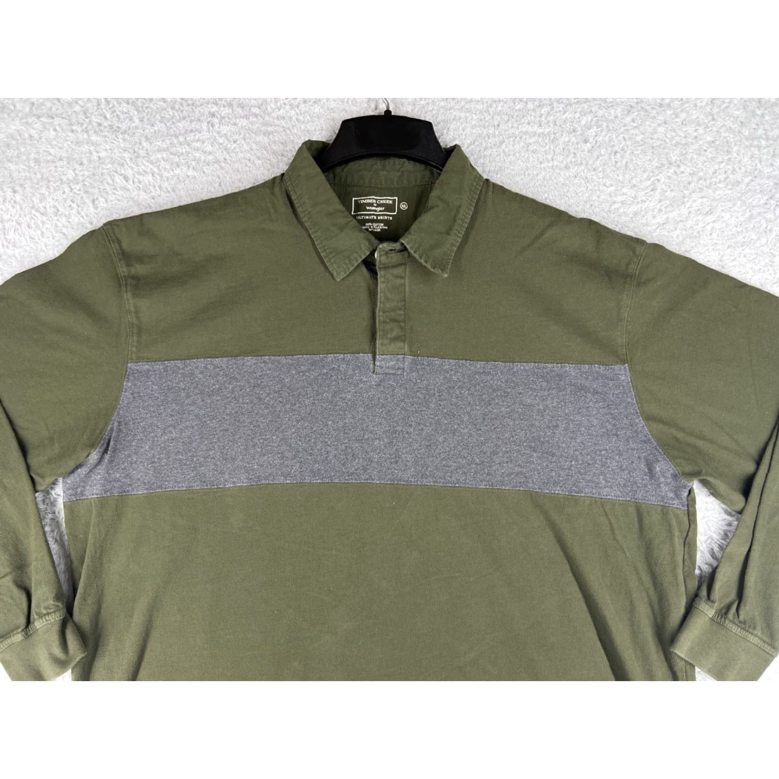 Wrangler Timber Creek Wrangler Polo Shirt Mens 2XL Green White Stripe 100% Cotton Polo Adult XXL Green Mens Size US XXL / EU 58 / 5 - 4 Thumbnail