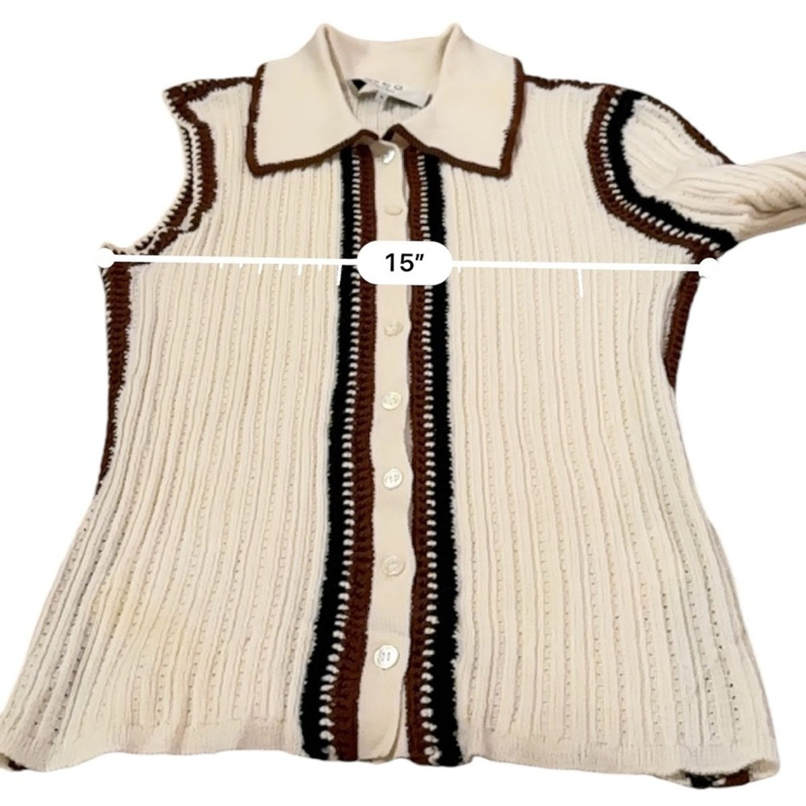 Sea New York RTR Sea New York Riva Ribbed Wool Collared Button Front Top Size M / US 6-8 / IT 42-44 - 10 Thumbnail