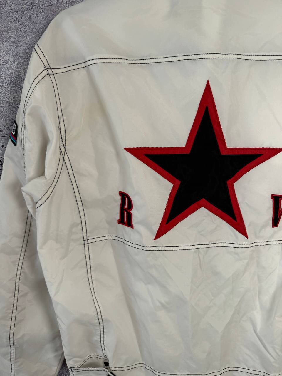 Vintage Reclaimed Vintage Biker Jacket Nylon White Men's Xs size Size US XS / EU 42 / 0 - 15 Thumbnail