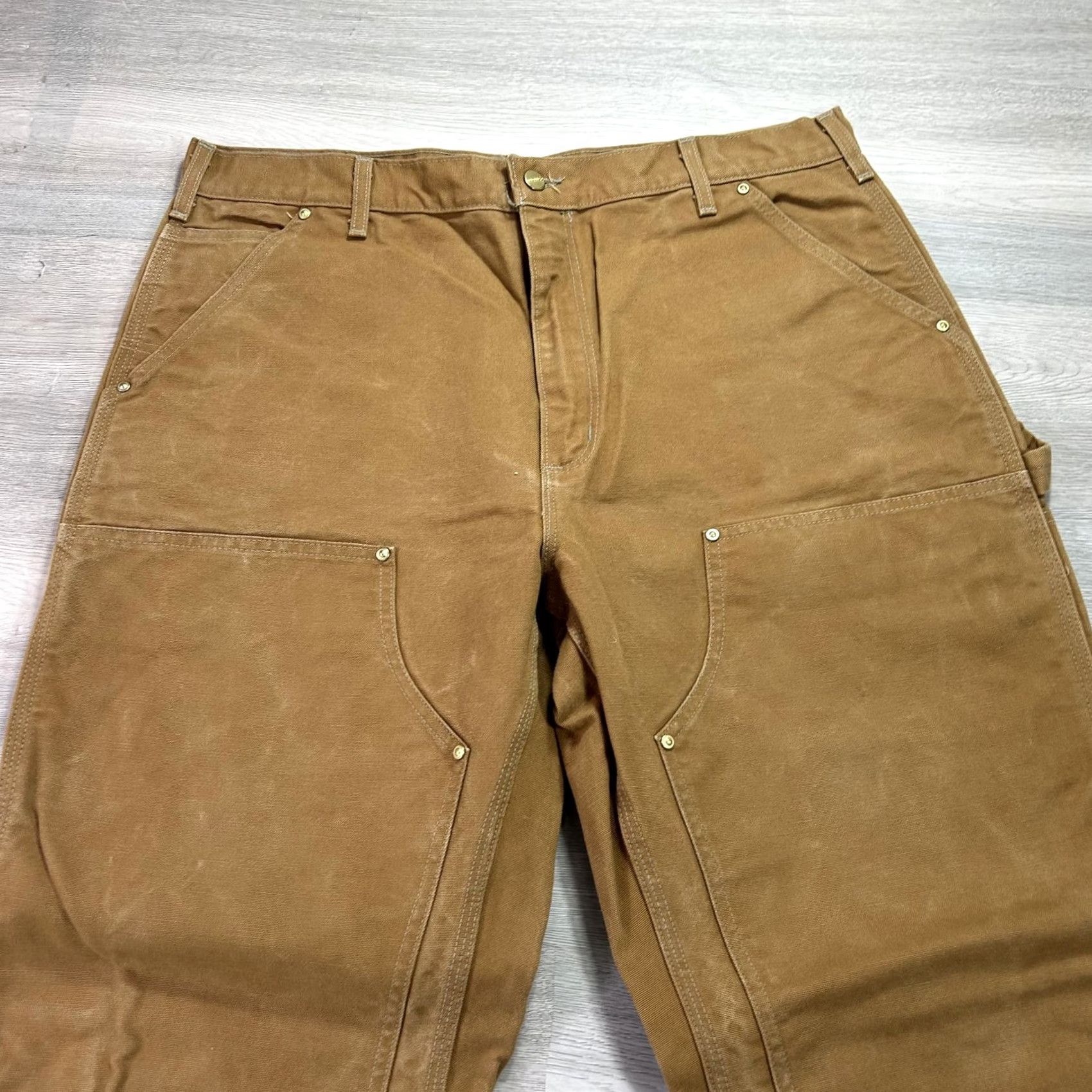 Carhartt VINTAGE Carhartt Pants Carpenter Mens 38x30 Brown Canvas B01 Double Knee USA Size US 38 / EU 54 - 3 Thumbnail