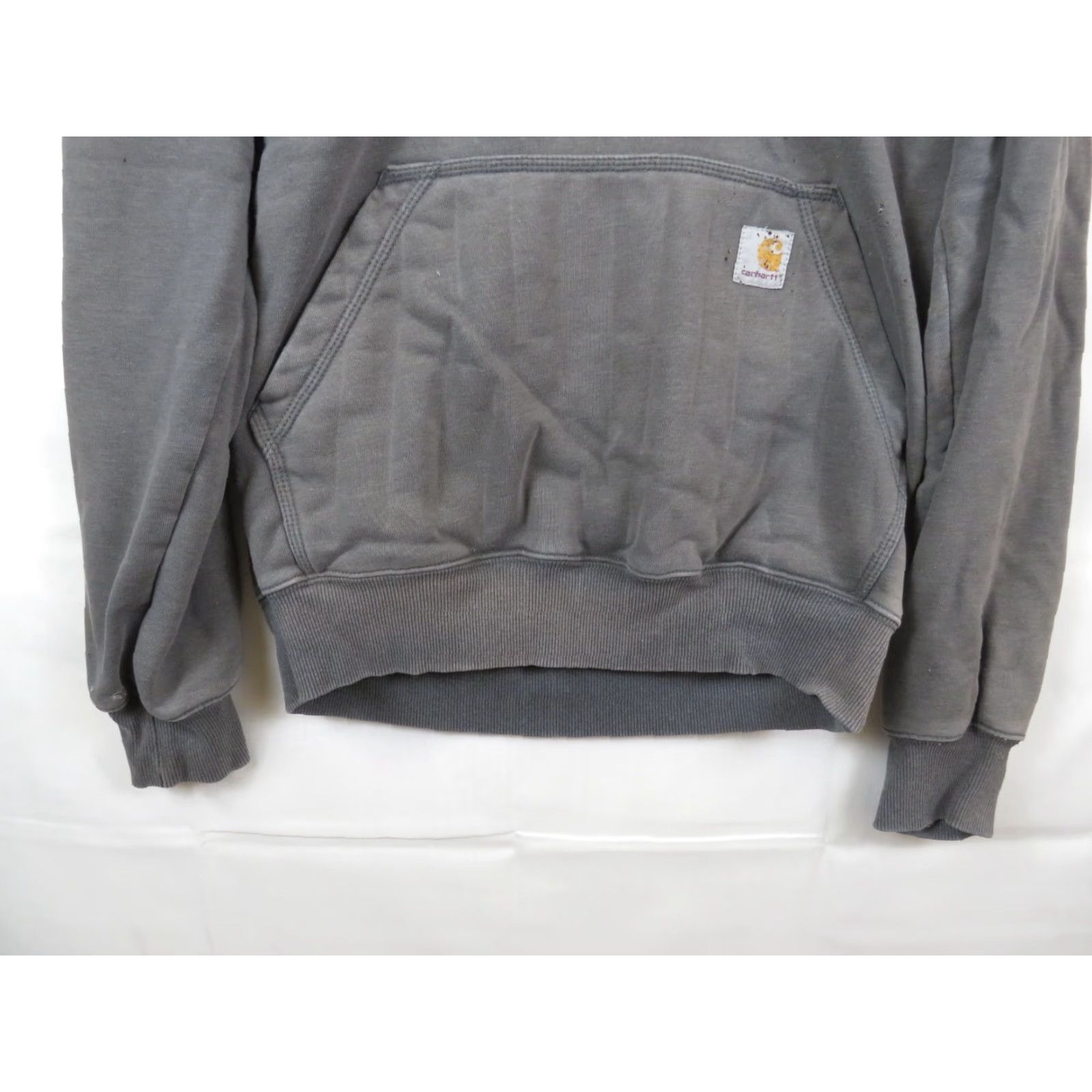 Carhartt Carhartt Men's Gray Original Loose Distressed Fit Logo Pullover Hoodie S Regular Hooded Lined Pockets Crew Neck Size US S / EU 44-46 / 1 - 2 Thumbnail