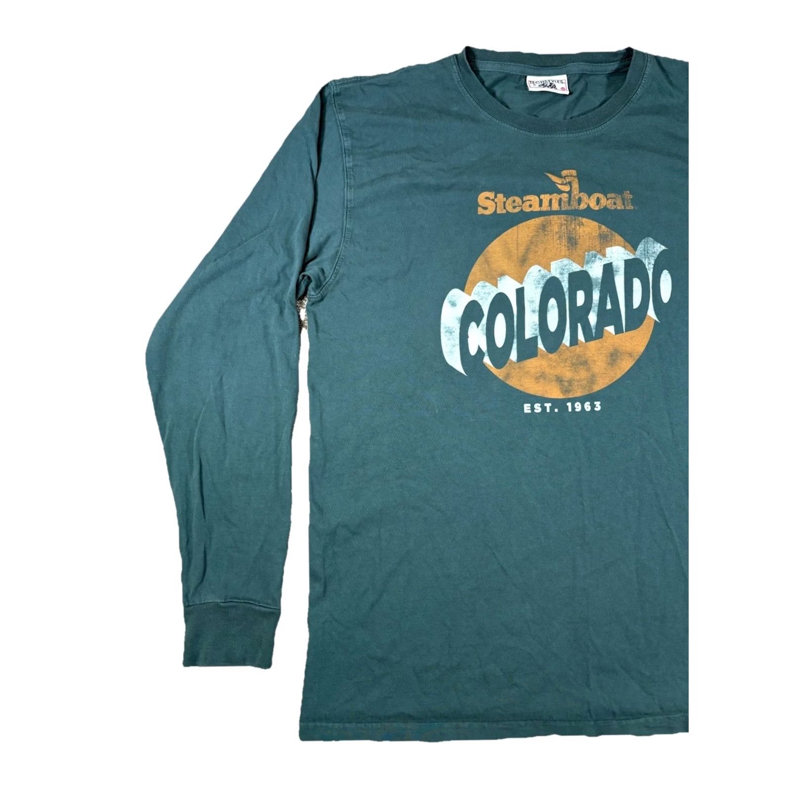 Etro Techstyles Shirt Long Sleeve Unisex Adults Crew Neck Green Cotton Blend Retro Y2K Steamboat Springs Colorado Medium Size US M / EU 48-50 / 2 - 4 Thumbnail