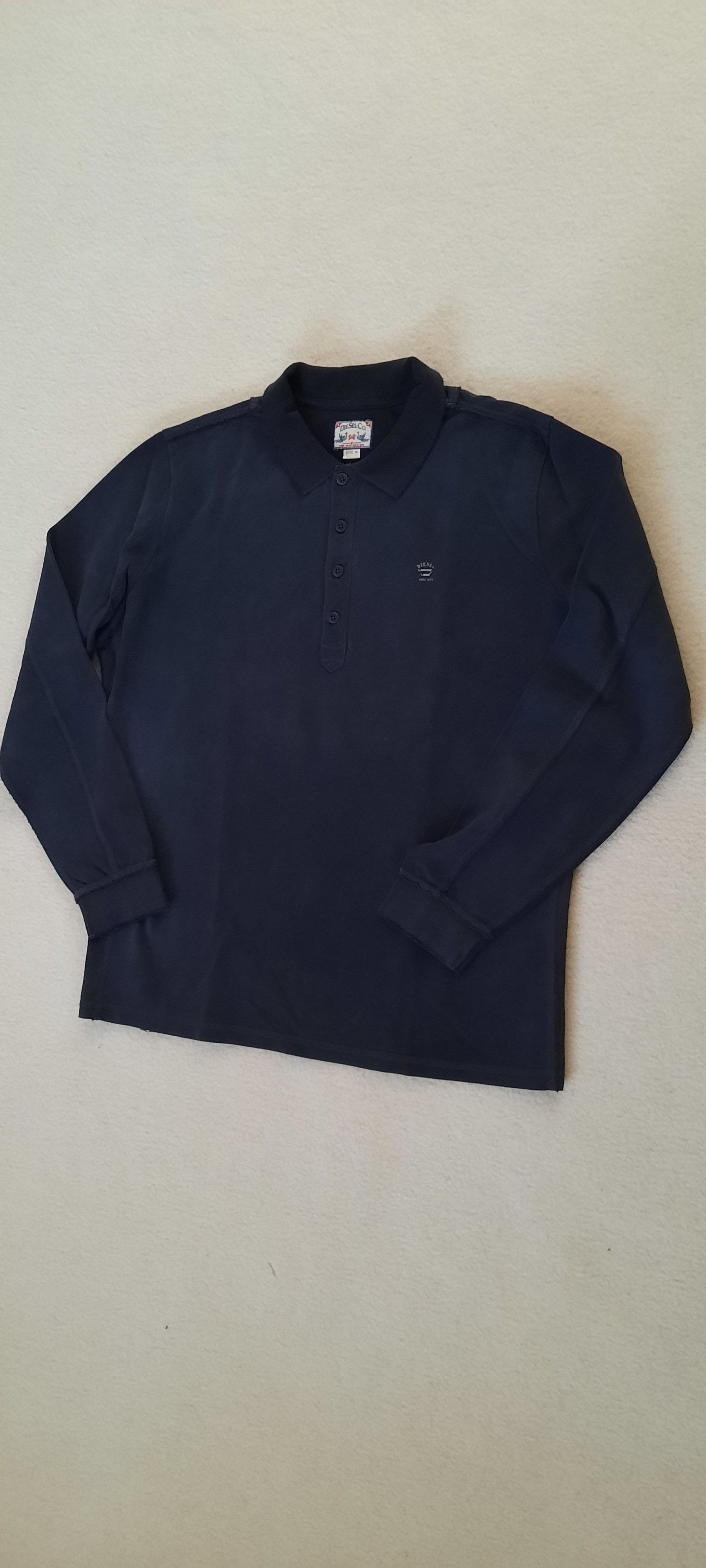 Diesel DIESEL Men's Long-Sleeved Polo Shirt, (Dark) Gray, M Size US M / EU 48-50 / 2 - 3 Thumbnail