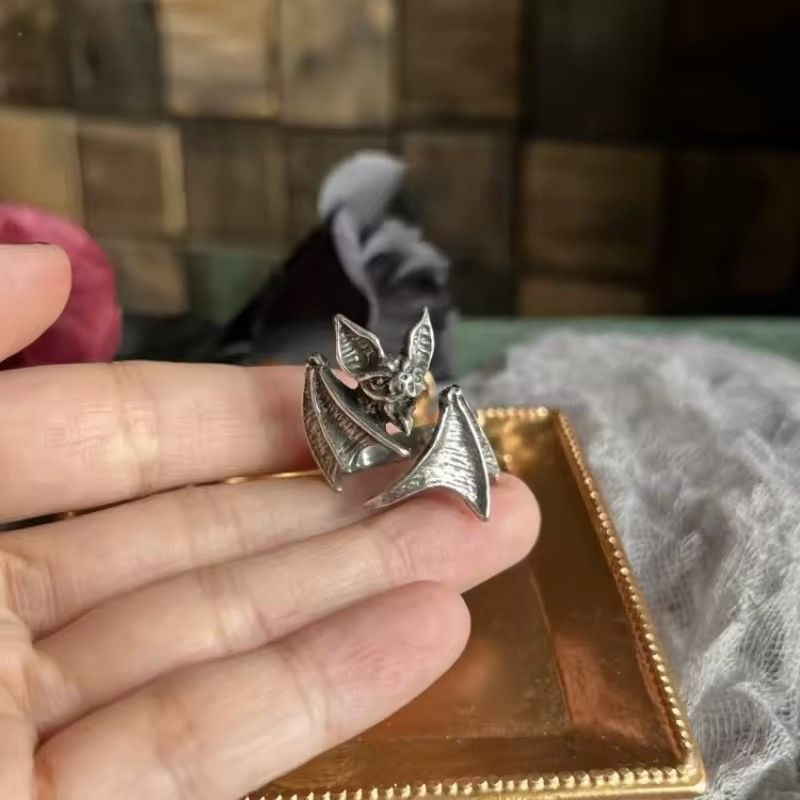Jewelry Bat Head Adjustable Ring Size ONE SIZE - 2 Thumbnail