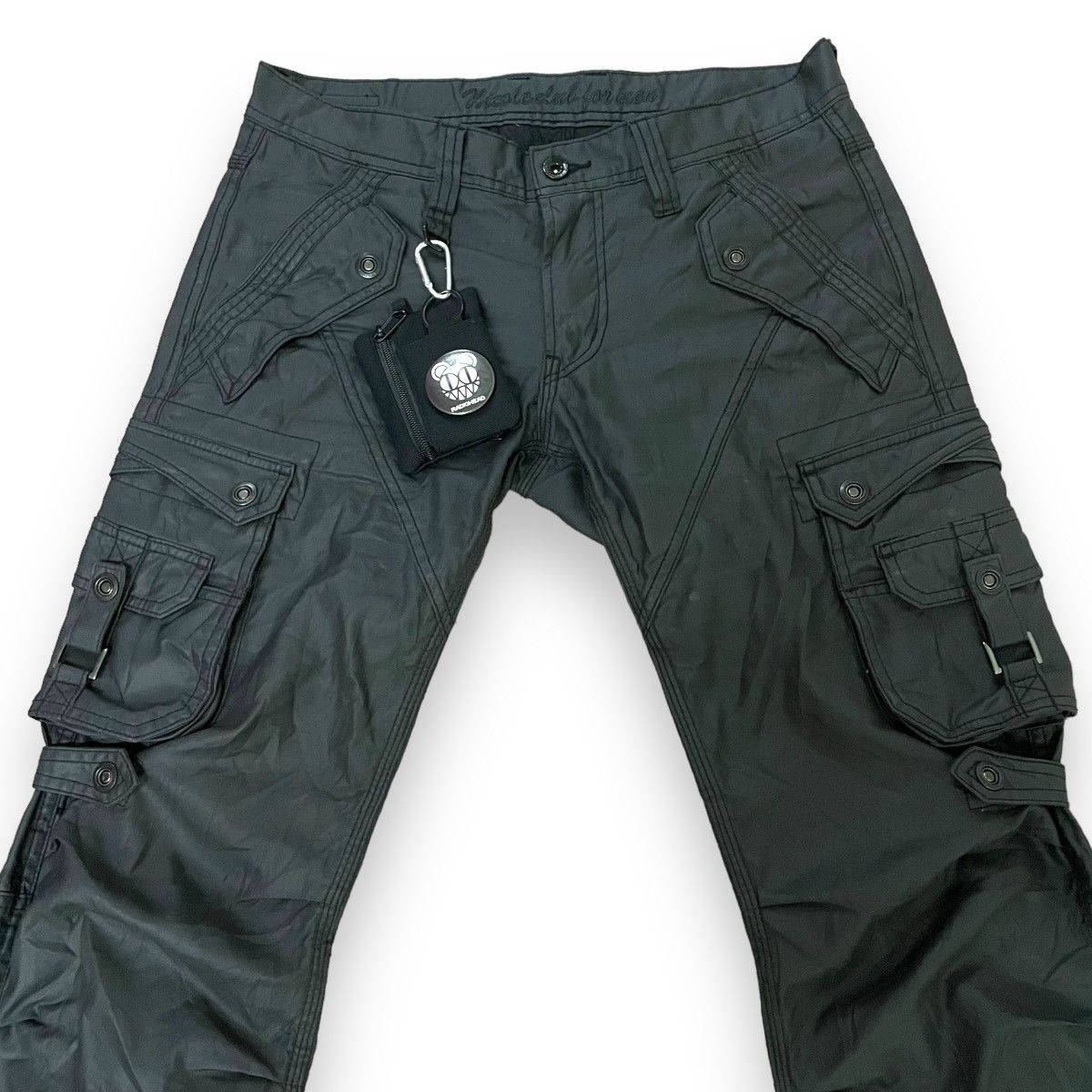 If Six Was Nine 🇯🇵 SUPER FLARE NICOLE CLUB FOR MEN CARGO WAXED PANTS Size US 32 / EU 48 - 3 Thumbnail