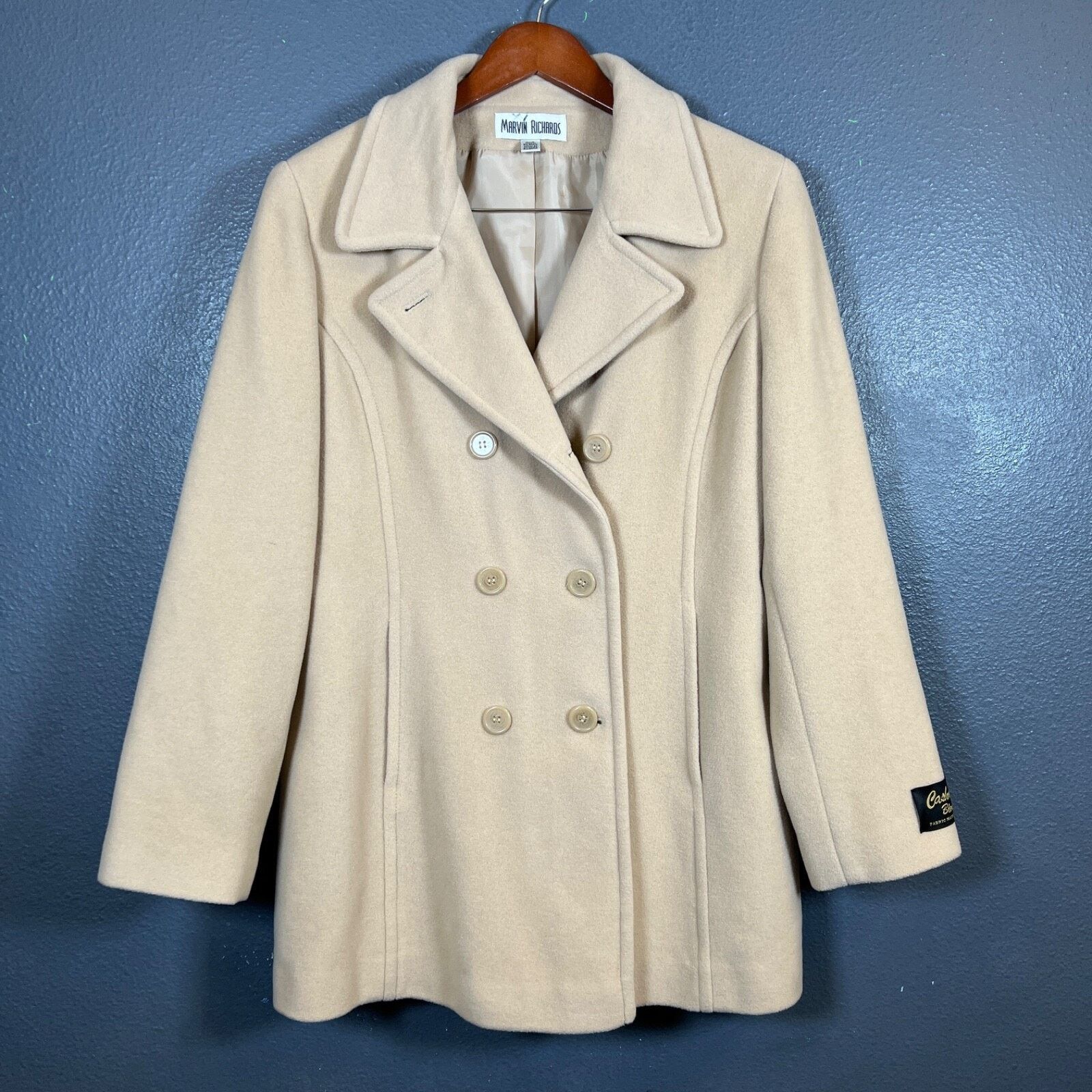 Vintage Marvin Richards L women’s beige wool coat trench jacket New Size L / US 10 / IT 46 - 1 Thumbnail