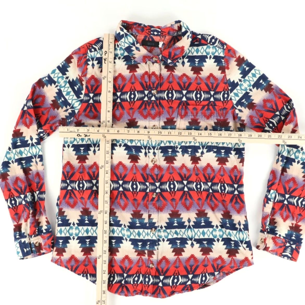 Bdg VINTAGE BDG Urban Outfitters Flannel Beacon Aztec Solid Shirt Red Women's L Size L / US 10 / IT 46 - 3 Thumbnail