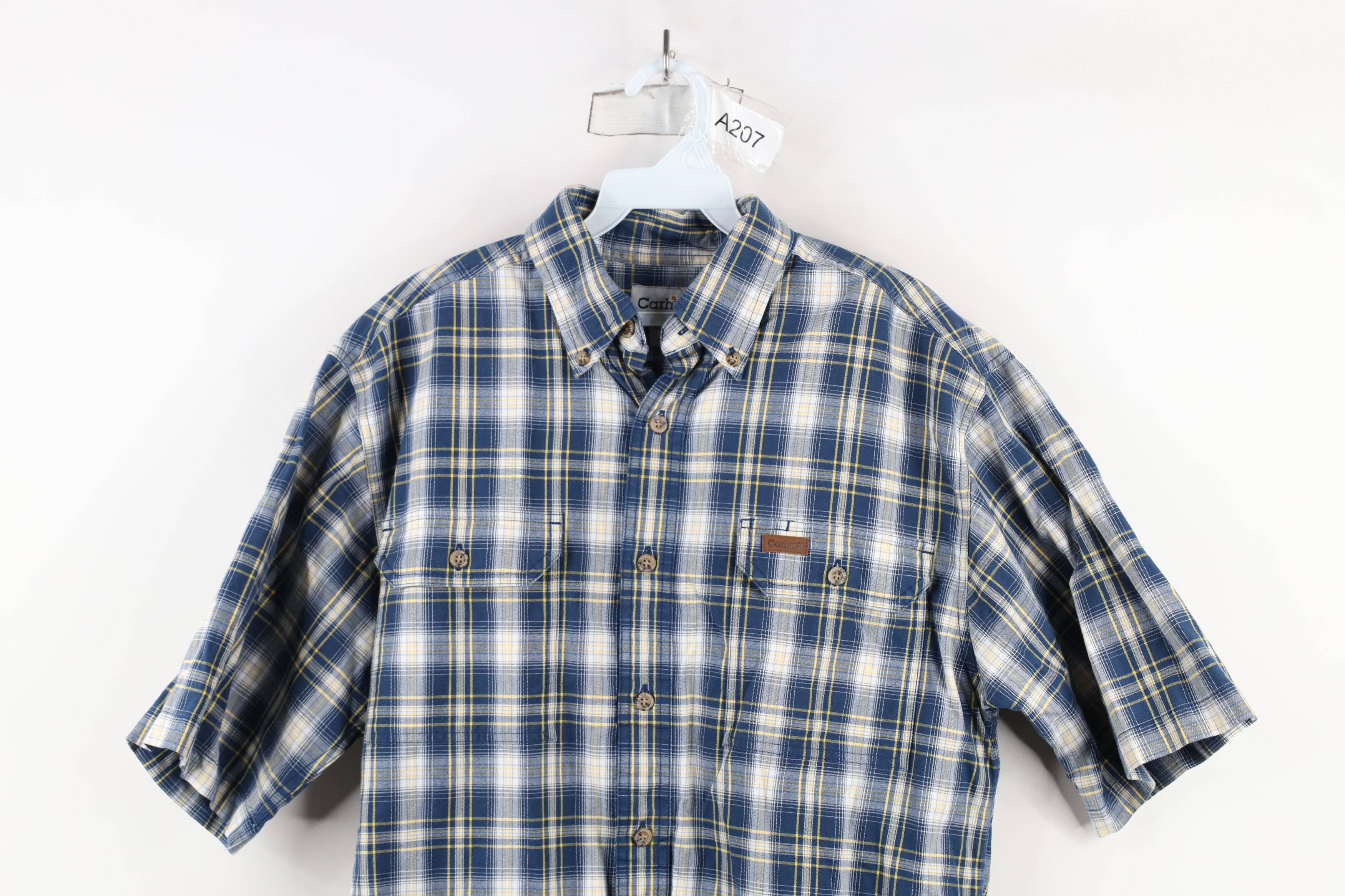 Carhartt × Vintage Vintage Carhartt Spell Short Sleeve Button Down Shirt Plaid Size US M / EU 48-50 / 2 - 2 Thumbnail