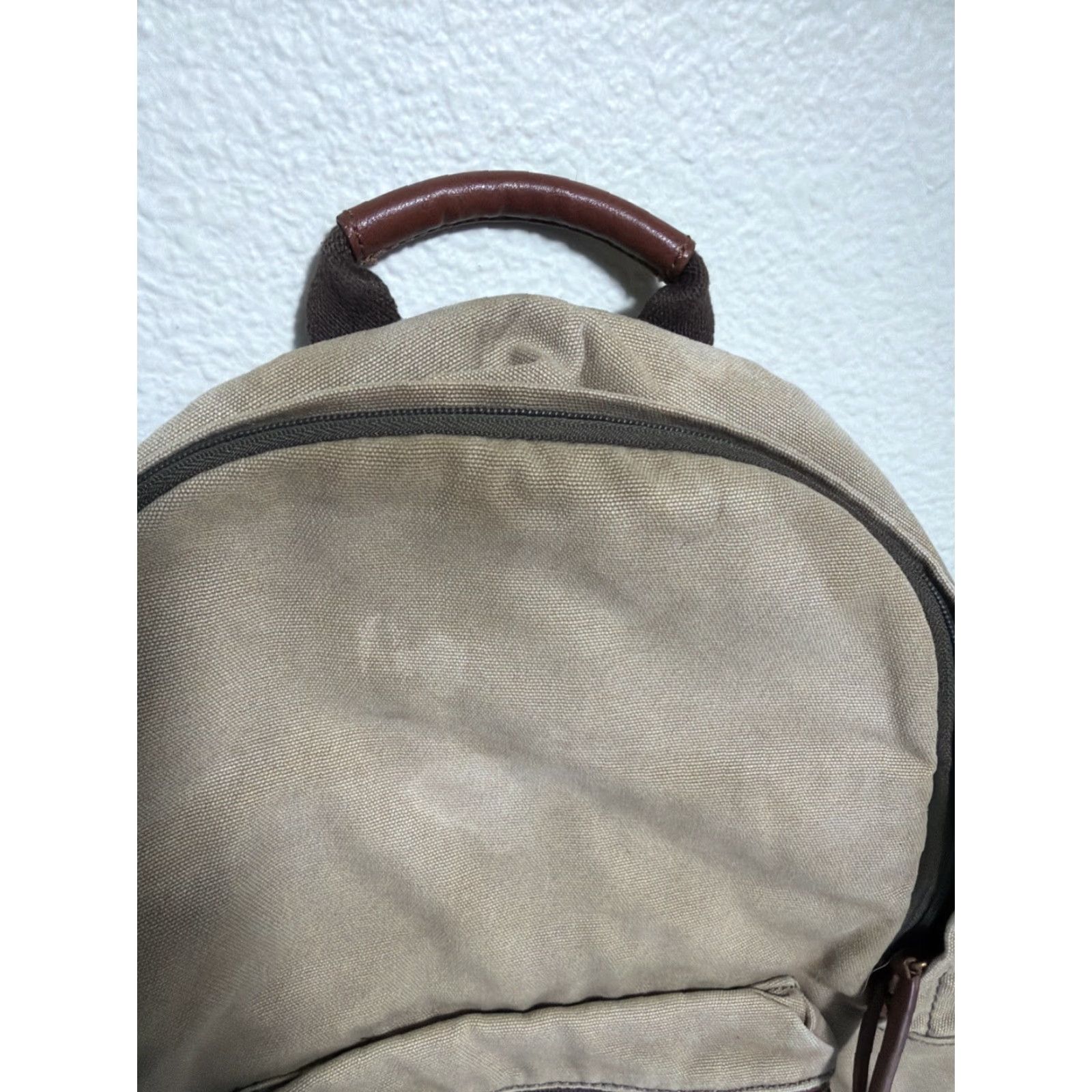 Fossil Fossil Backpack Canvas Leather Estate Brown Beige 16x10x5 Men Mens Size ONE SIZE - 7 Thumbnail