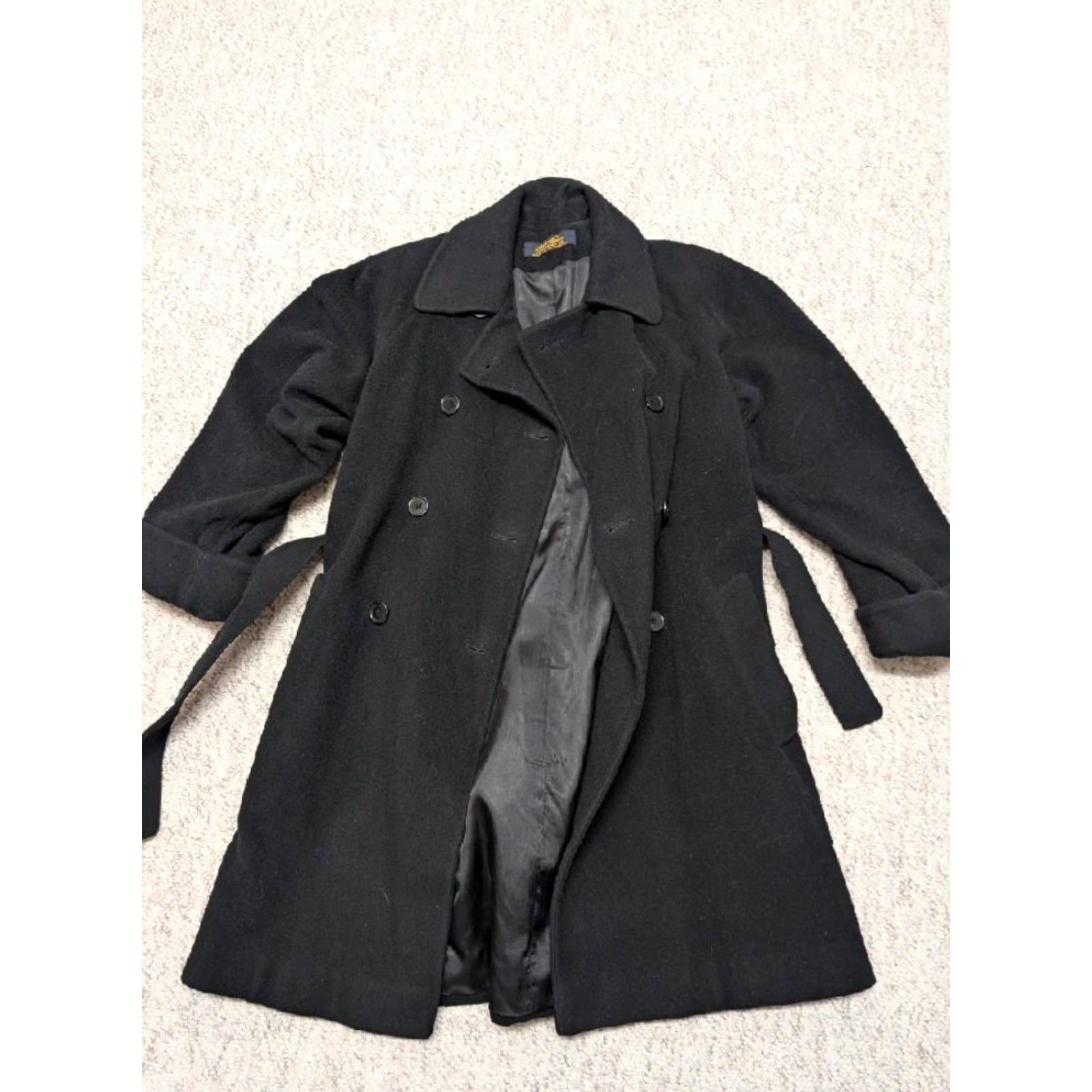 Brooks Brothers VINTAGE Brooks Brothers black Wool Overcoat Belted Double Breasted Women's Small XS? Size S / US 4 / IT 40 - 3 Thumbnail