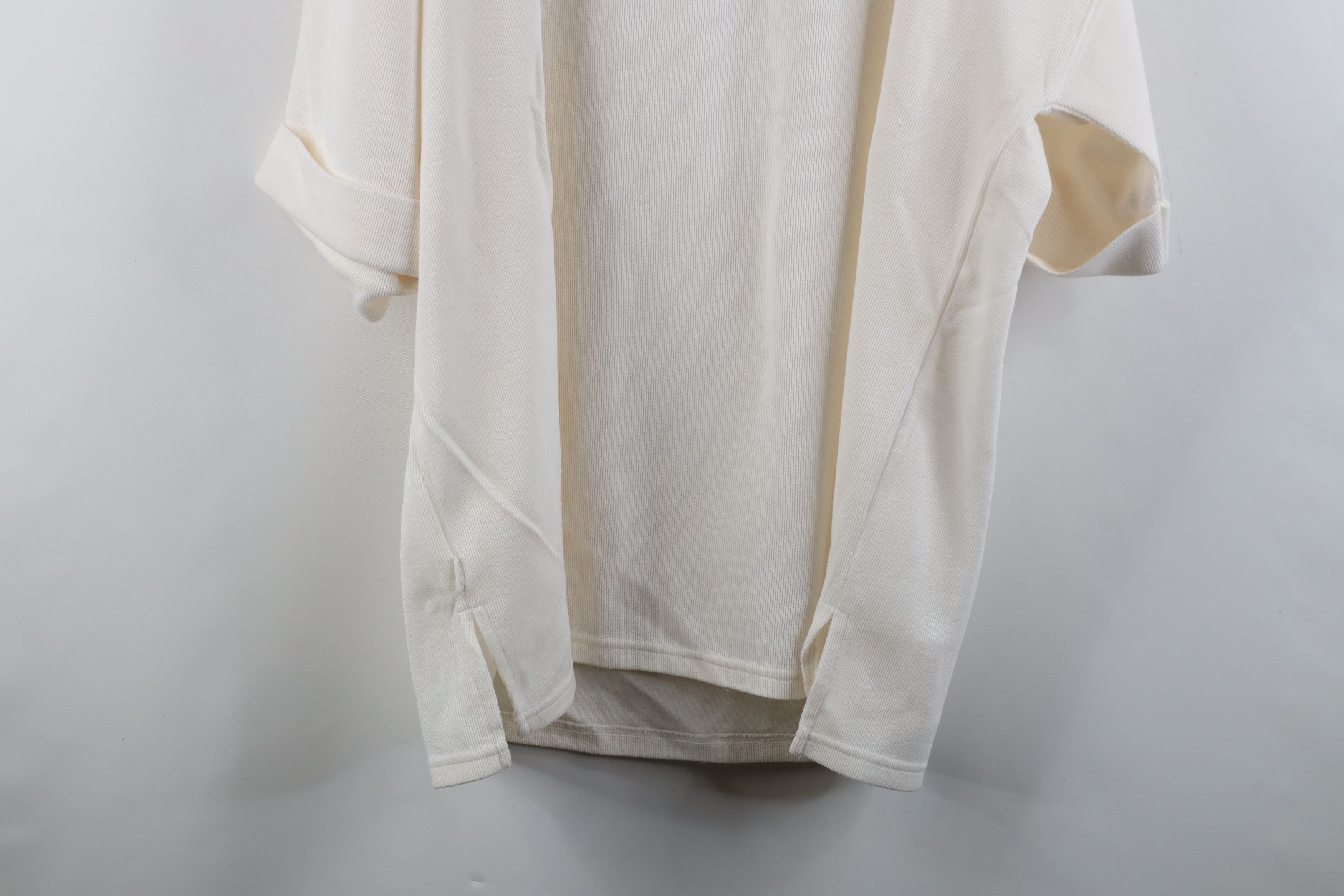 Express × Vintage Vintage 90s Express Baggy Thermal Waffle Knit T-Shirt Cream Size L / US 10 / IT 46 - 14 Thumbnail