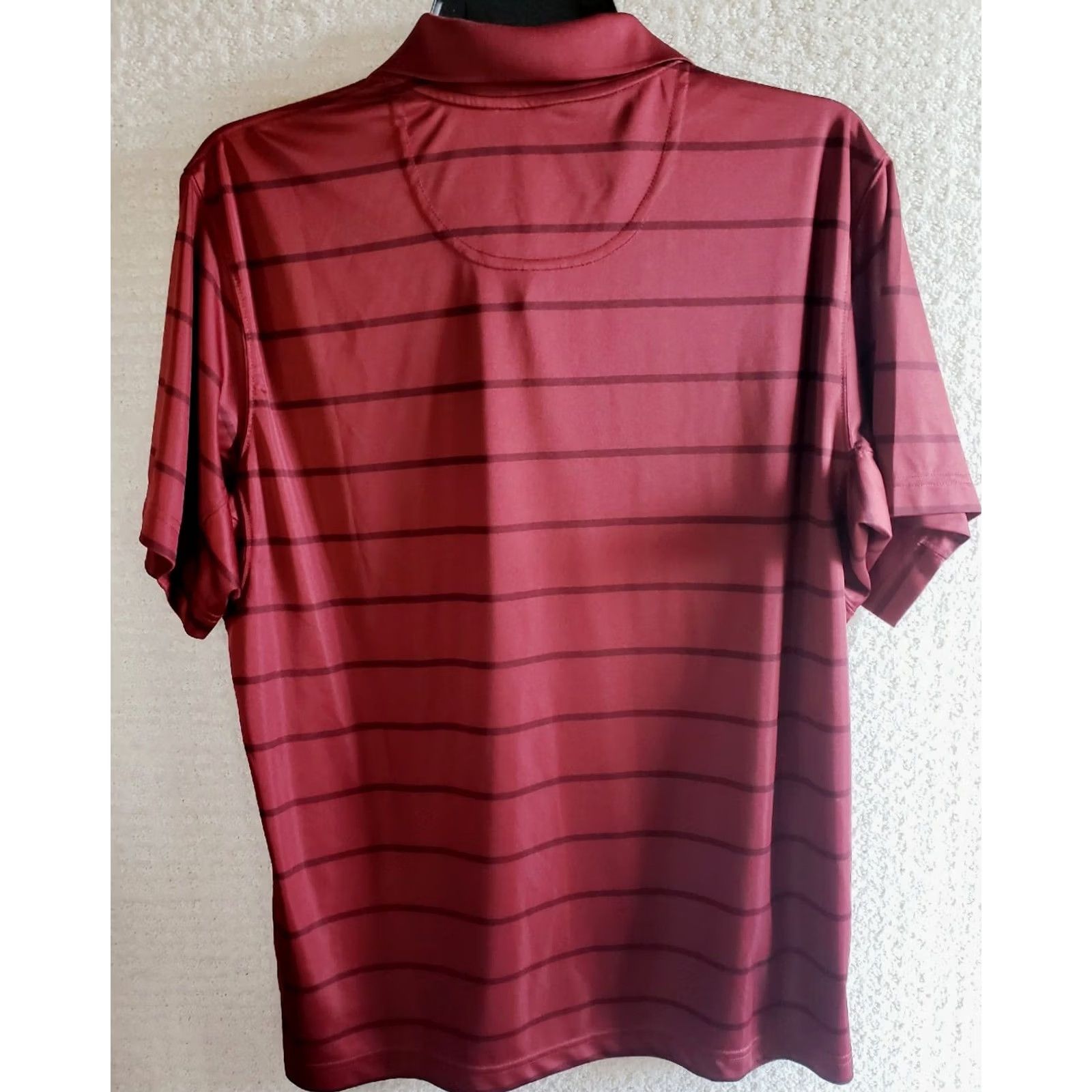 Vintage Columbia Polo Shirt Men's XL GARNET Striped Omni Shade Short Sleeve Performance Size US XL / EU 56 / 4 - 5 Thumbnail