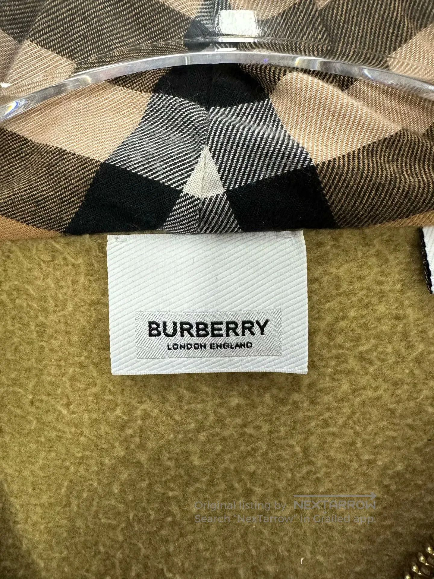 Burberry Burberry Khaki Embroidered Square Logo Zip-up Hoodie| Size US M / EU 48-50 / 2 - 3 Thumbnail