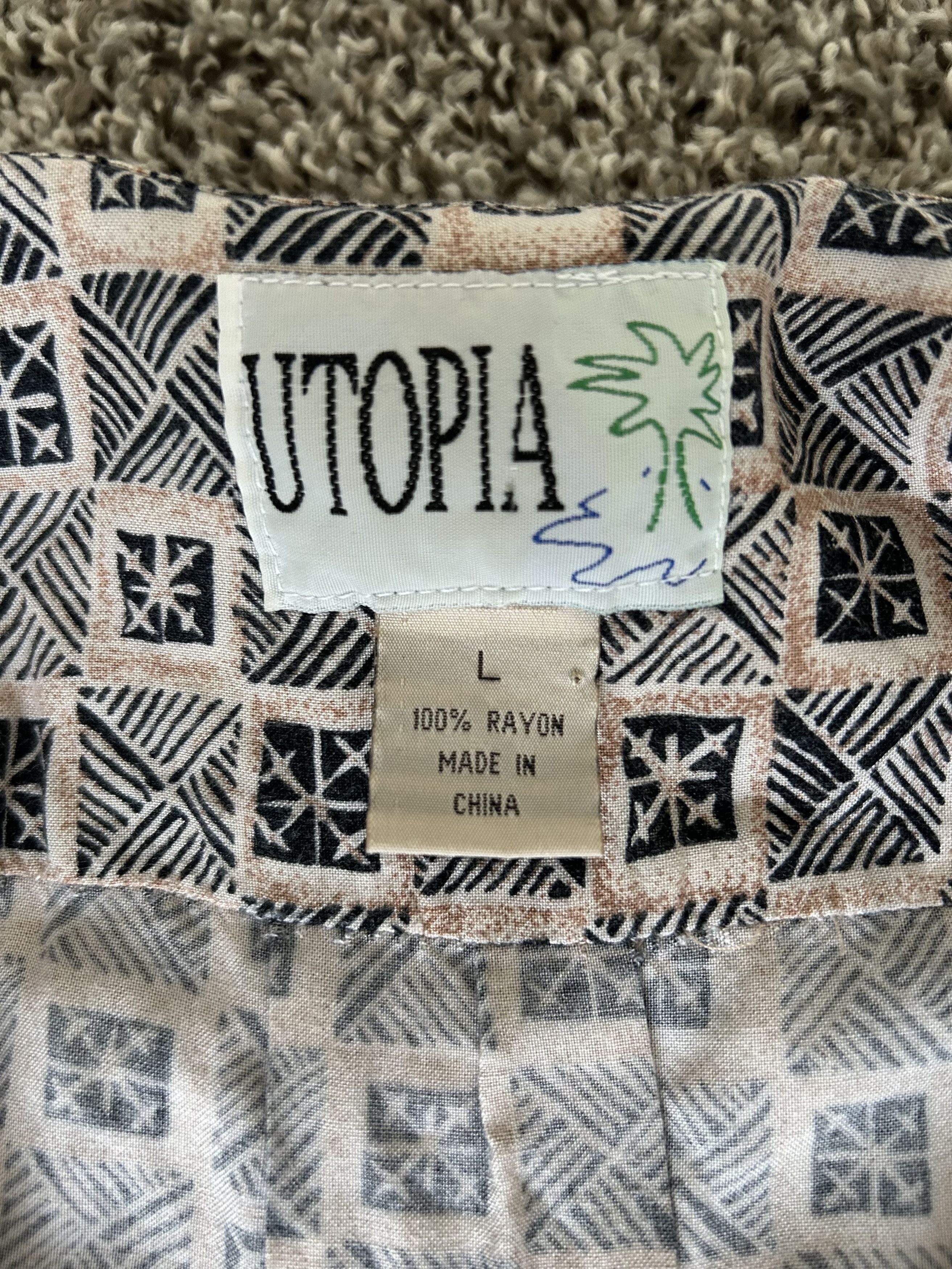 Other Utopia Black/Beige Pattern Short Sleeve Button Down Size US L / EU 52-54 / 3 - 4 Thumbnail