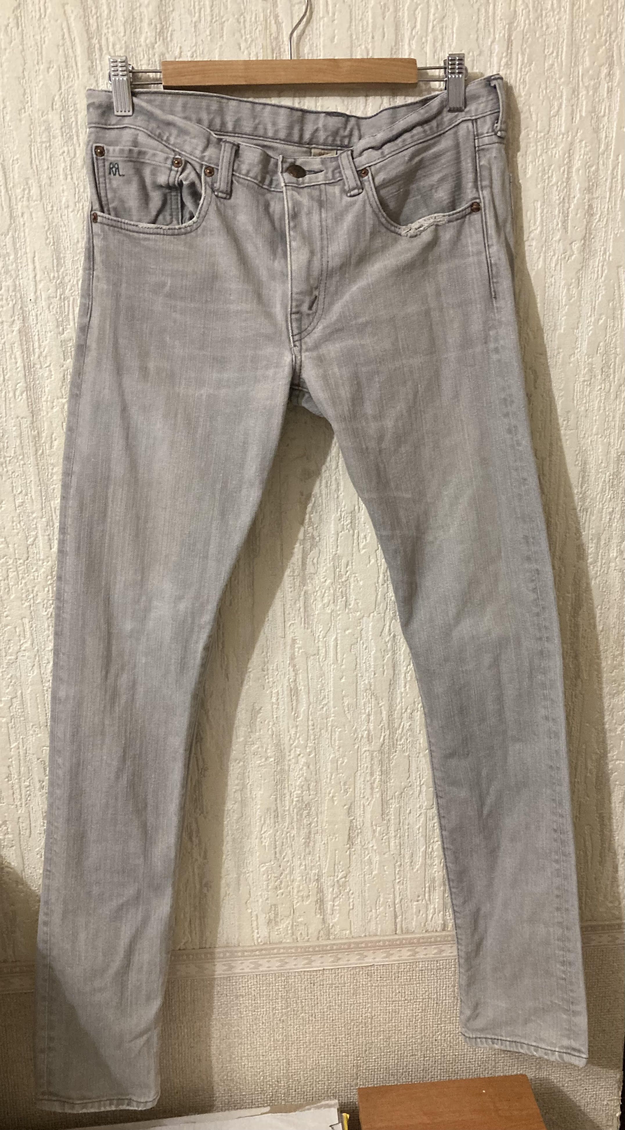RRL Ralph Lauren RRL Stretch High Skinny Distressed Grey Jean Made in USA Size 30" / US 8 / IT 44 - 11 Thumbnail