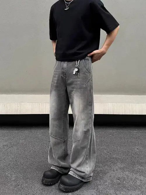 Japanese Brand × Jean Washed vintage gray baggy jeans Size US 30 / EU 46 - 1 Thumbnail