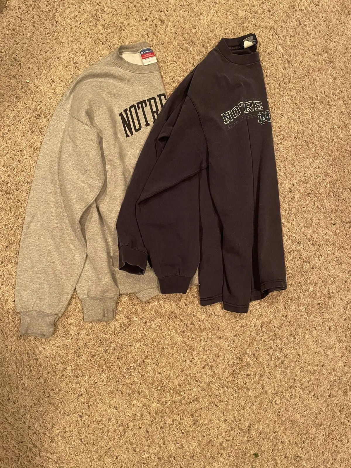 Champion Bundle: Notre Dame Logo Long Sleeve and Sweatshirt Size US L / EU 52-54 / 3 - 1 Thumbnail