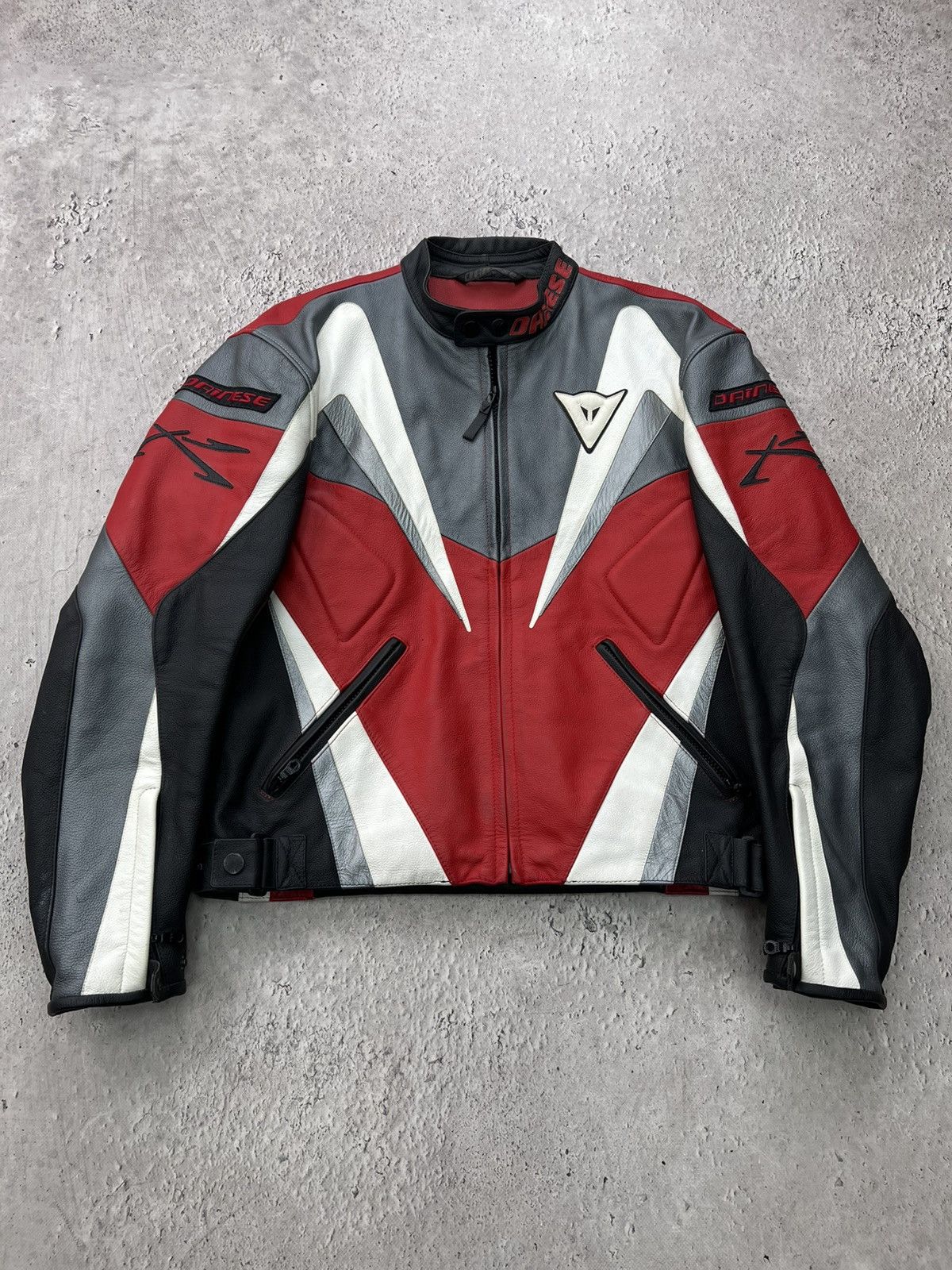 Vintage Avant Garde Real Leather Faded Bomber Jacket DAINESE