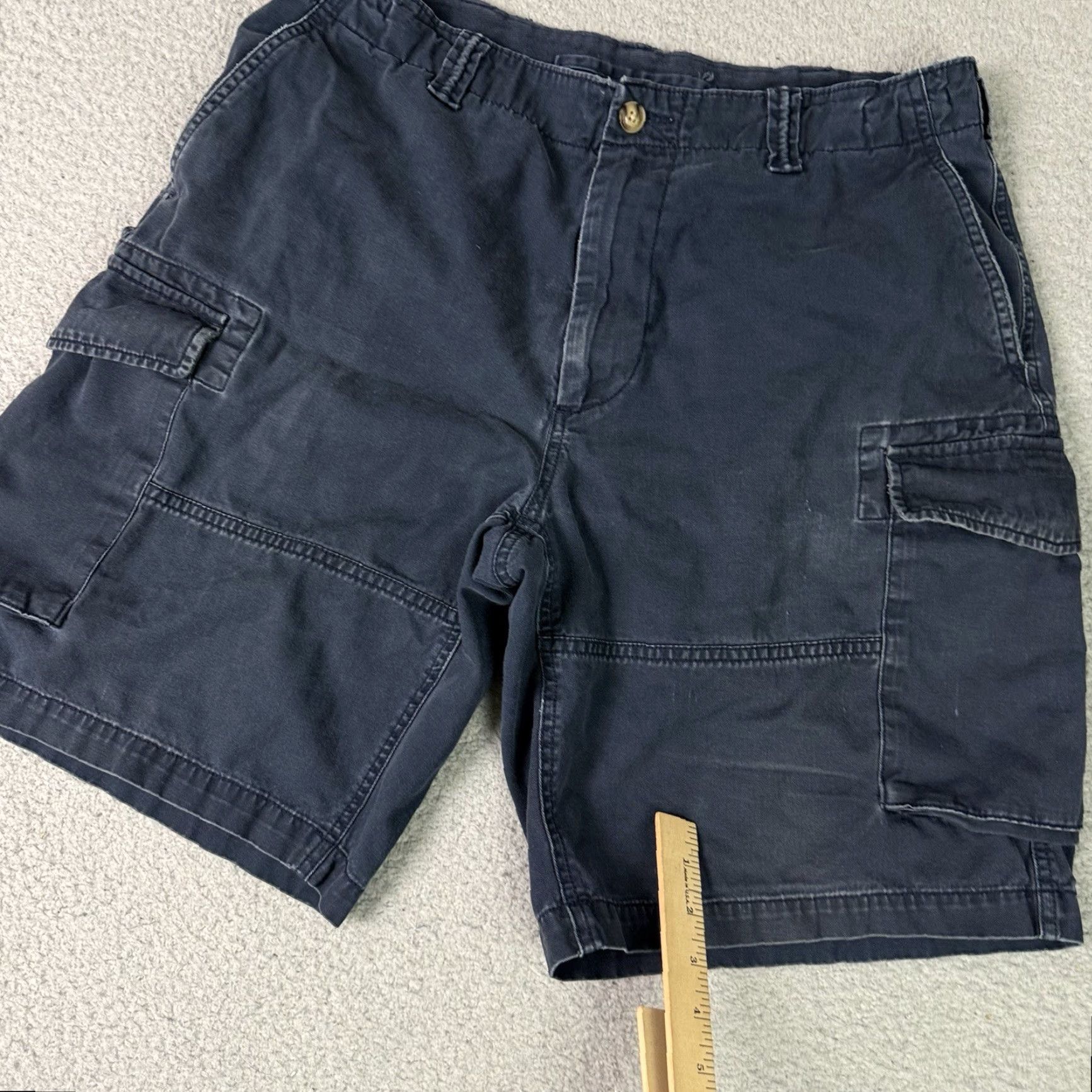 Polo Ralph Lauren VINTAGE Polo Ralph Lauren Cargo Shorts Adult 33 Navy Blue Canvas Casual Chino Cotton waistband? Pockets Mens Regular Blue Size US XS / EU 42 / 0 - 7 Thumbnail