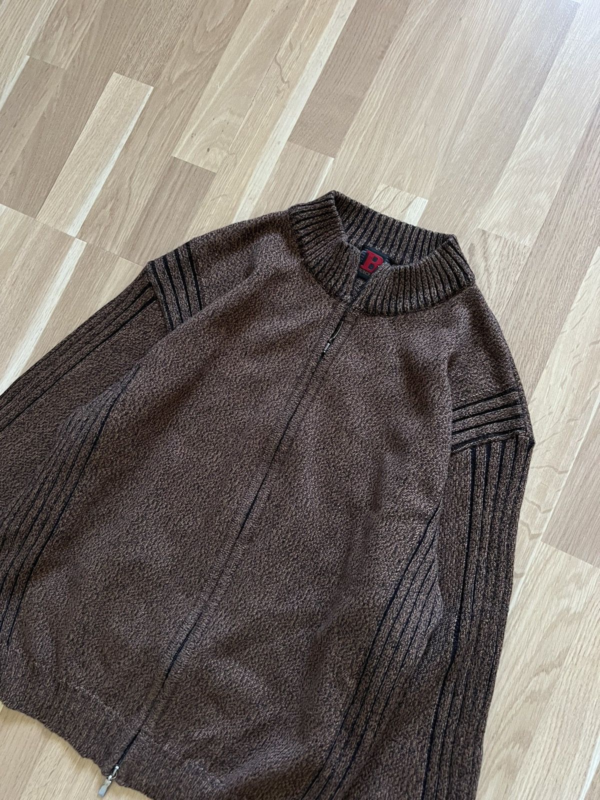 Designer × Vintage Vintage dolce Gabbana style zip sweater punk brown 90s Size US L / EU 52-54 / 3 - 3 Thumbnail