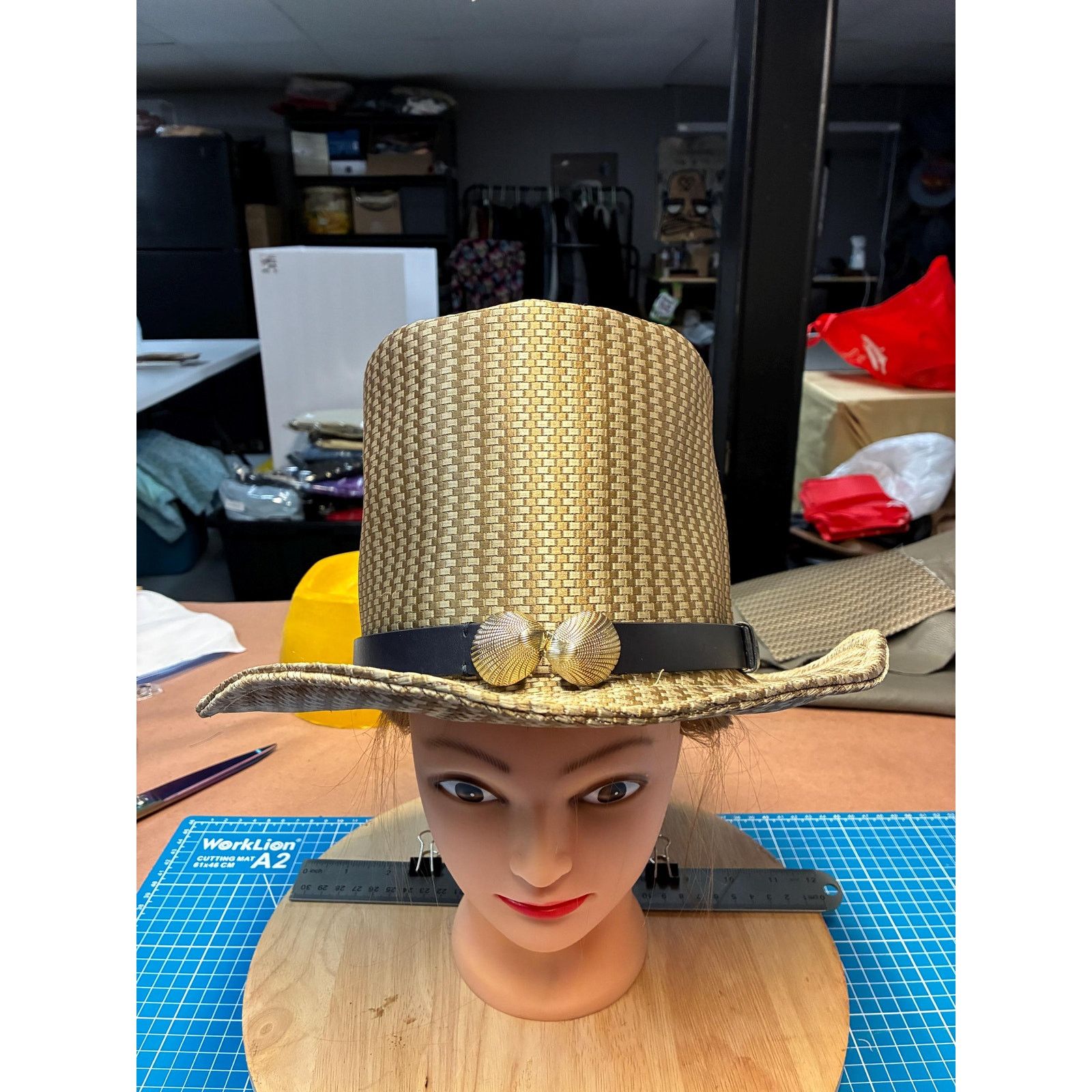 Other Rock & Roll Top Hat, Handcrafted, Gold Woven Western Size ONE SIZE - 2 Thumbnail